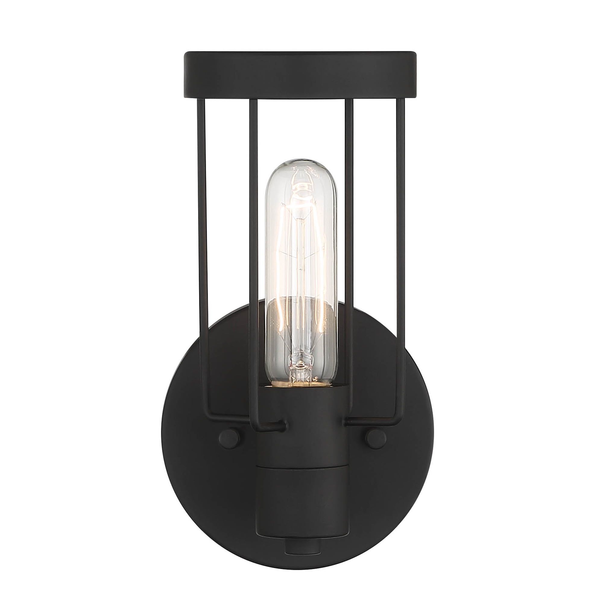 Tafo Industrial Matte Black Outdoor Wall Sconce, Dimmable 5.5"