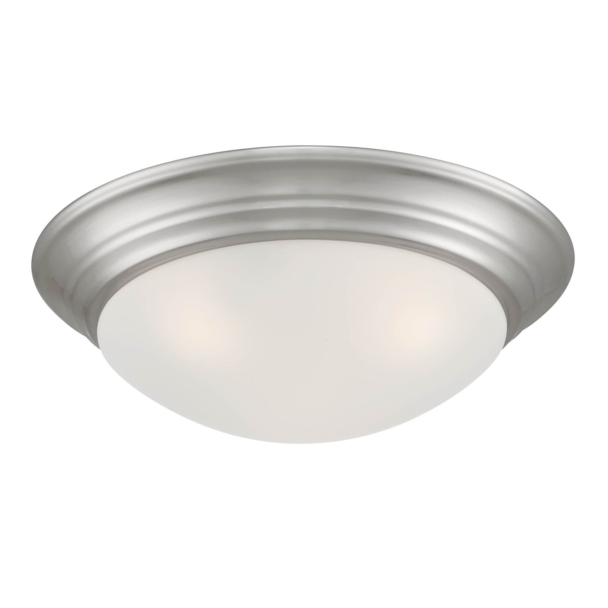 Modern Tap 14" Brushed Nickel & Glass Flush Mount Light