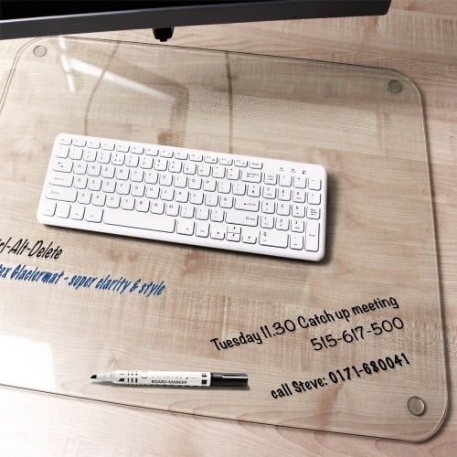 Glaciermat Clear Tempered Glass 20" x 36" Desk Pad