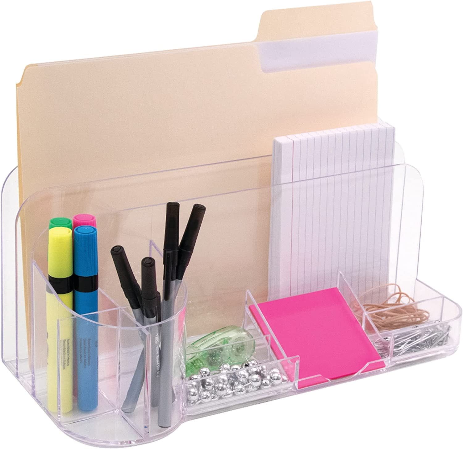 Clear Acrylic 9-Compartment Desktop Organizer