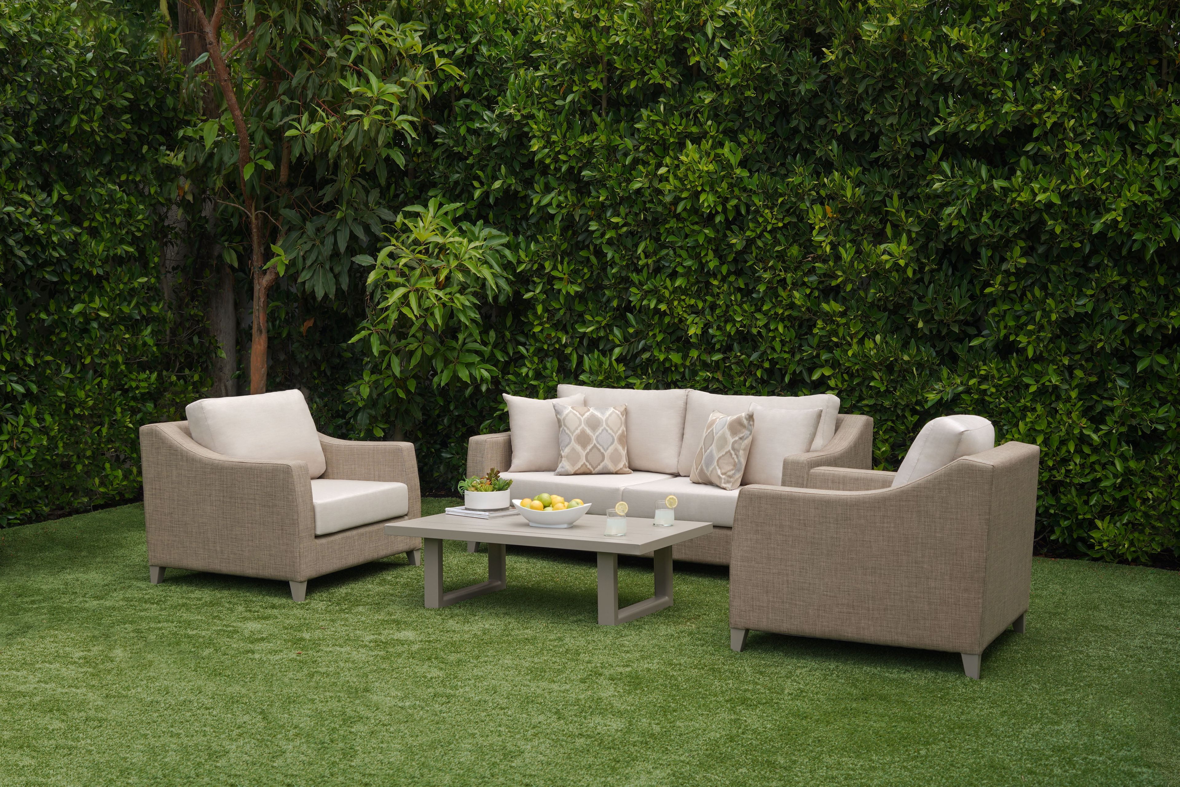 Sienna Beige Aluminum Outdoor 4-Piece Seating Set