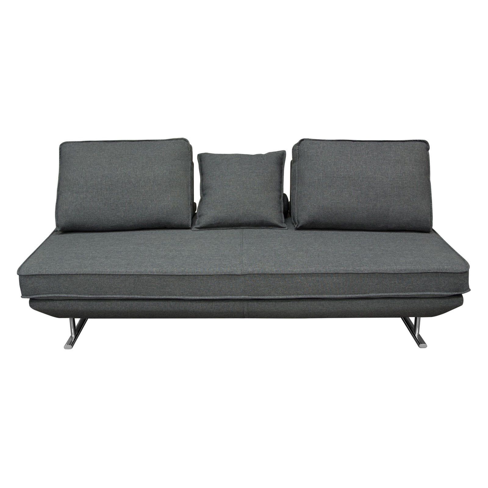 Dolce Grey Fabric Lounger with Adjustable Backrests and Chrome Legs