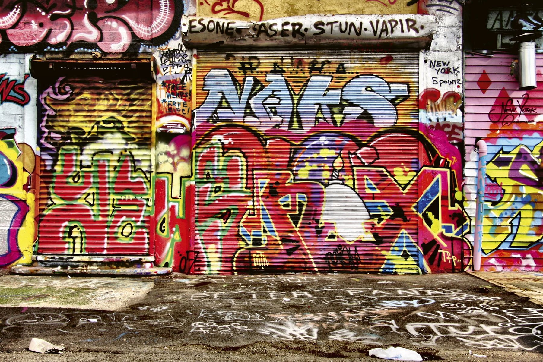 Urban Graffiti Street Art Wall Mural, Multicolor