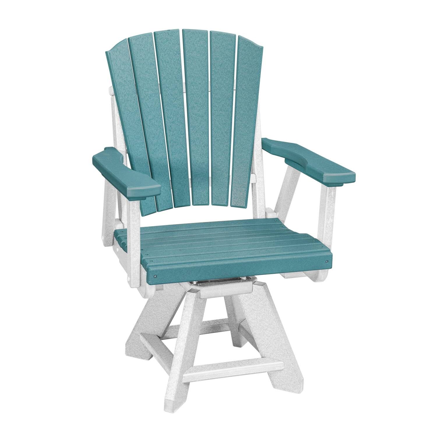 Aruba Blue and White Swivel Outdoor Dining Chair