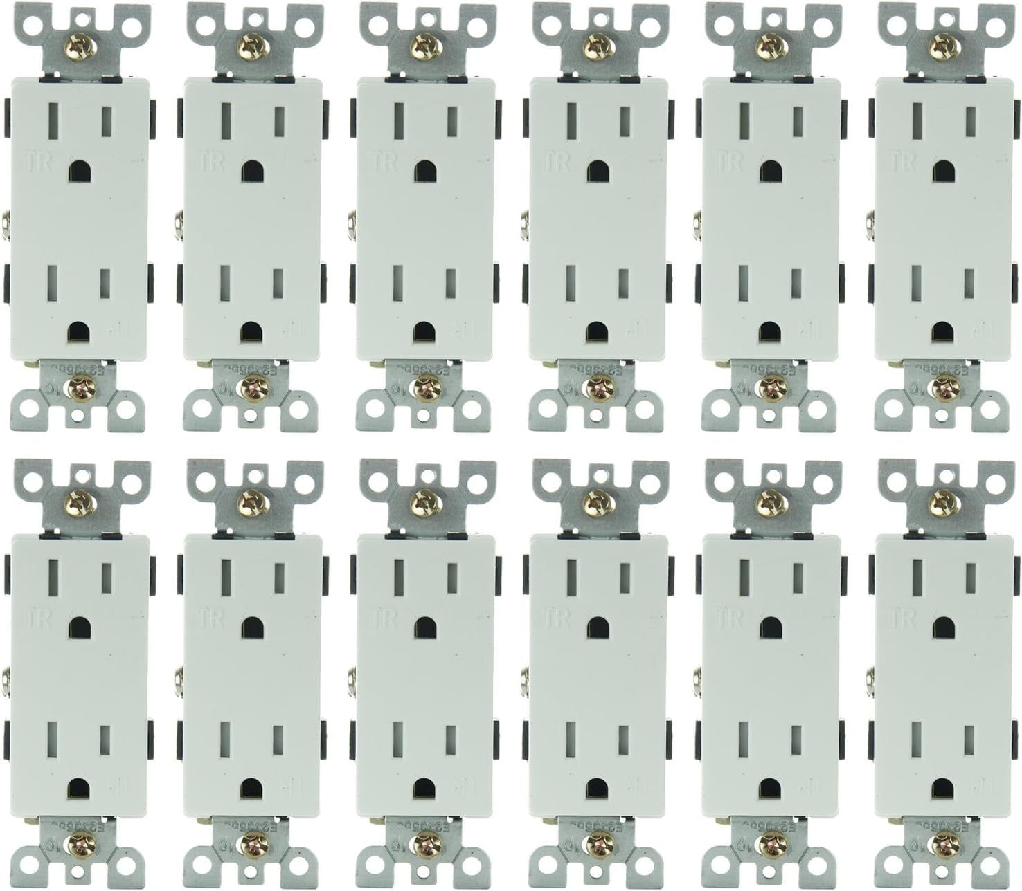 White Tamper Resistant Duplex Receptacle Outlet with Wall Plate