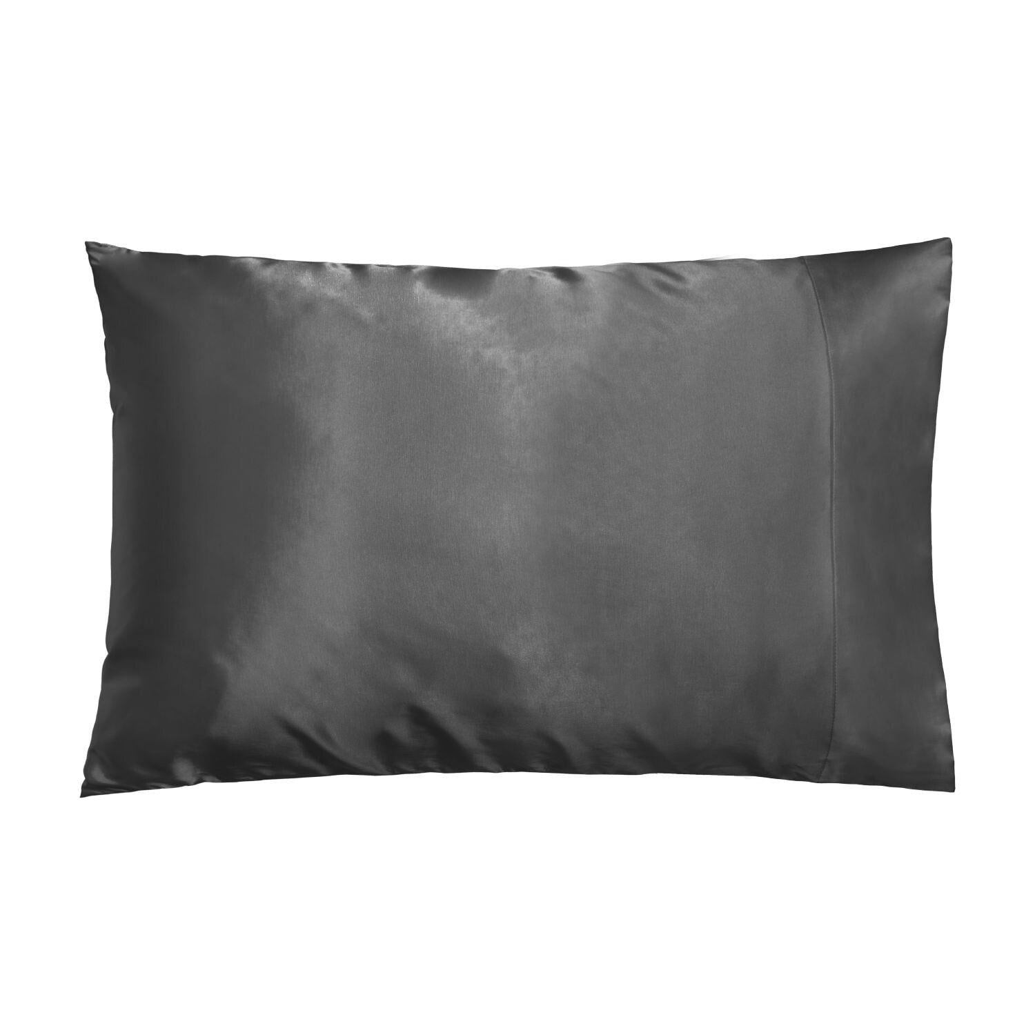 Gunmetal Reversible Silk and Eucalyptus Standard Pillowcase