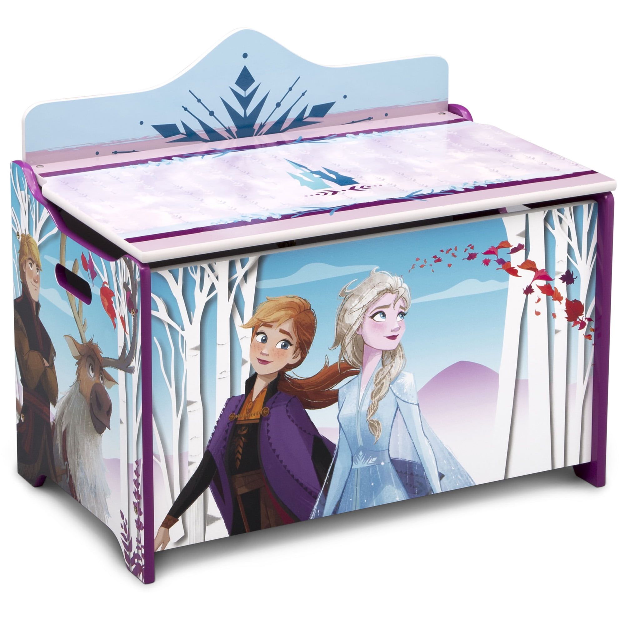 Disney Frozen II Deluxe Wooden Toy Box with Colorful Graphics