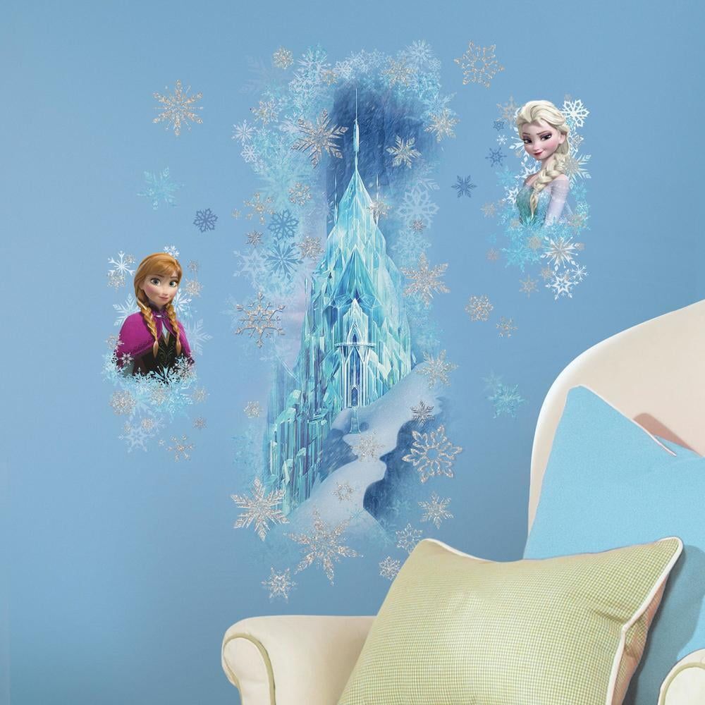 Frozen Ice Palace with Elsa and Anna Glitter Wall Decals