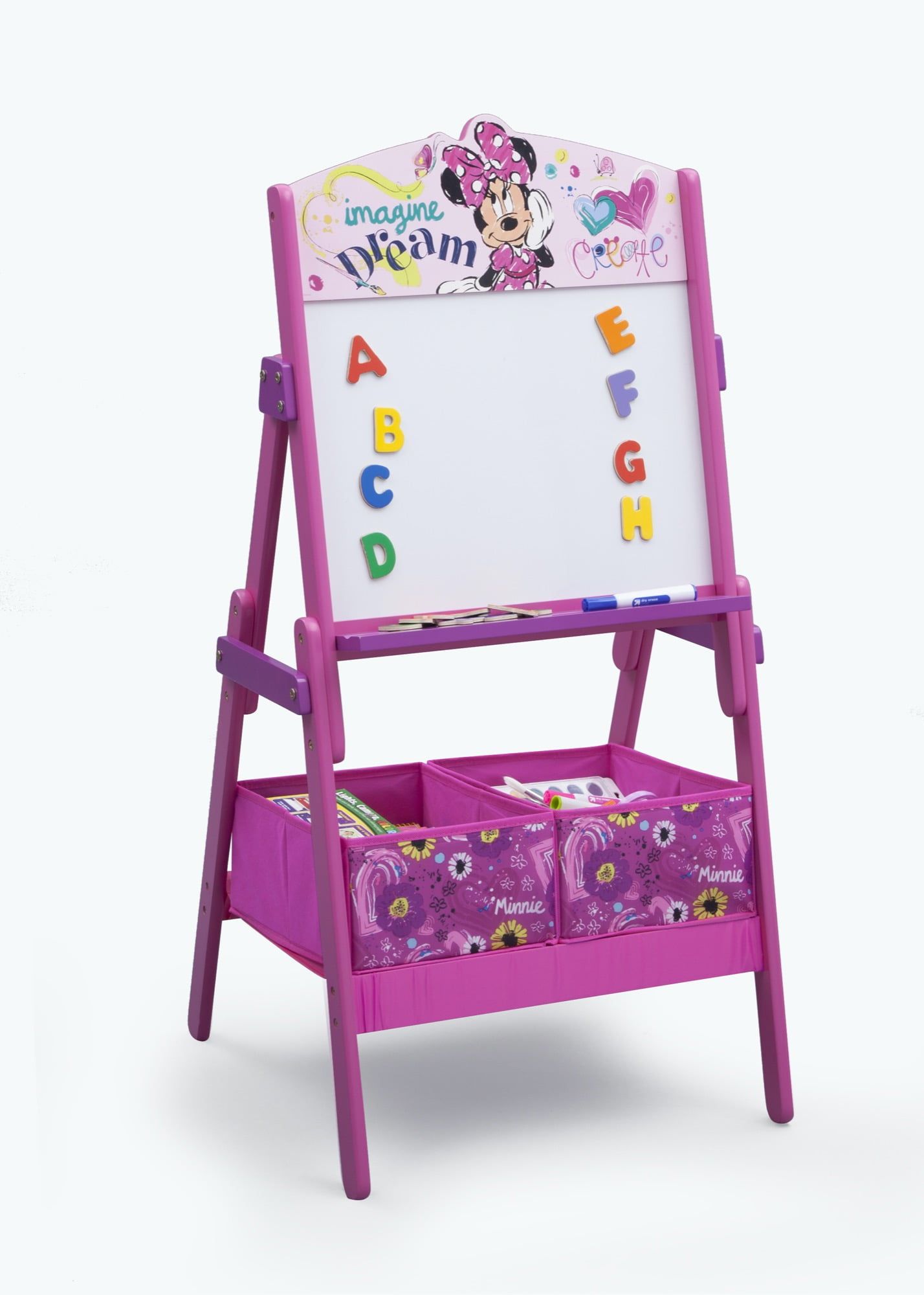 Minnie Mouse Pink Freestanding Magnetic Activity Easel with Storage