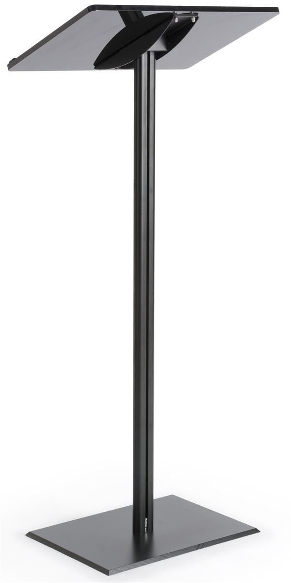 Black Acrylic and Aluminum Floor Standing Speaking Podium