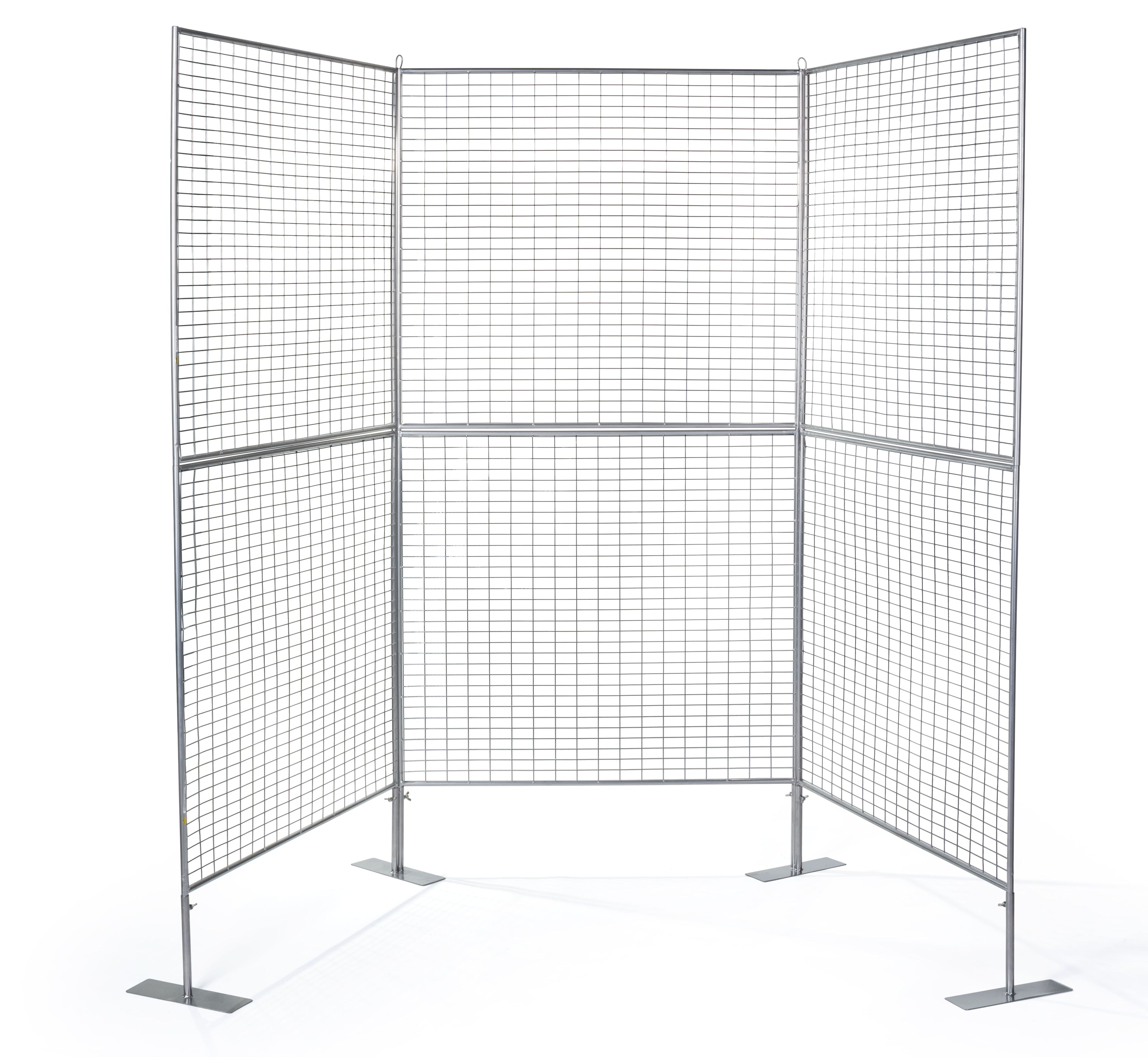 Silver Double-Sided Iron Gridwall Panel for Artwork Display