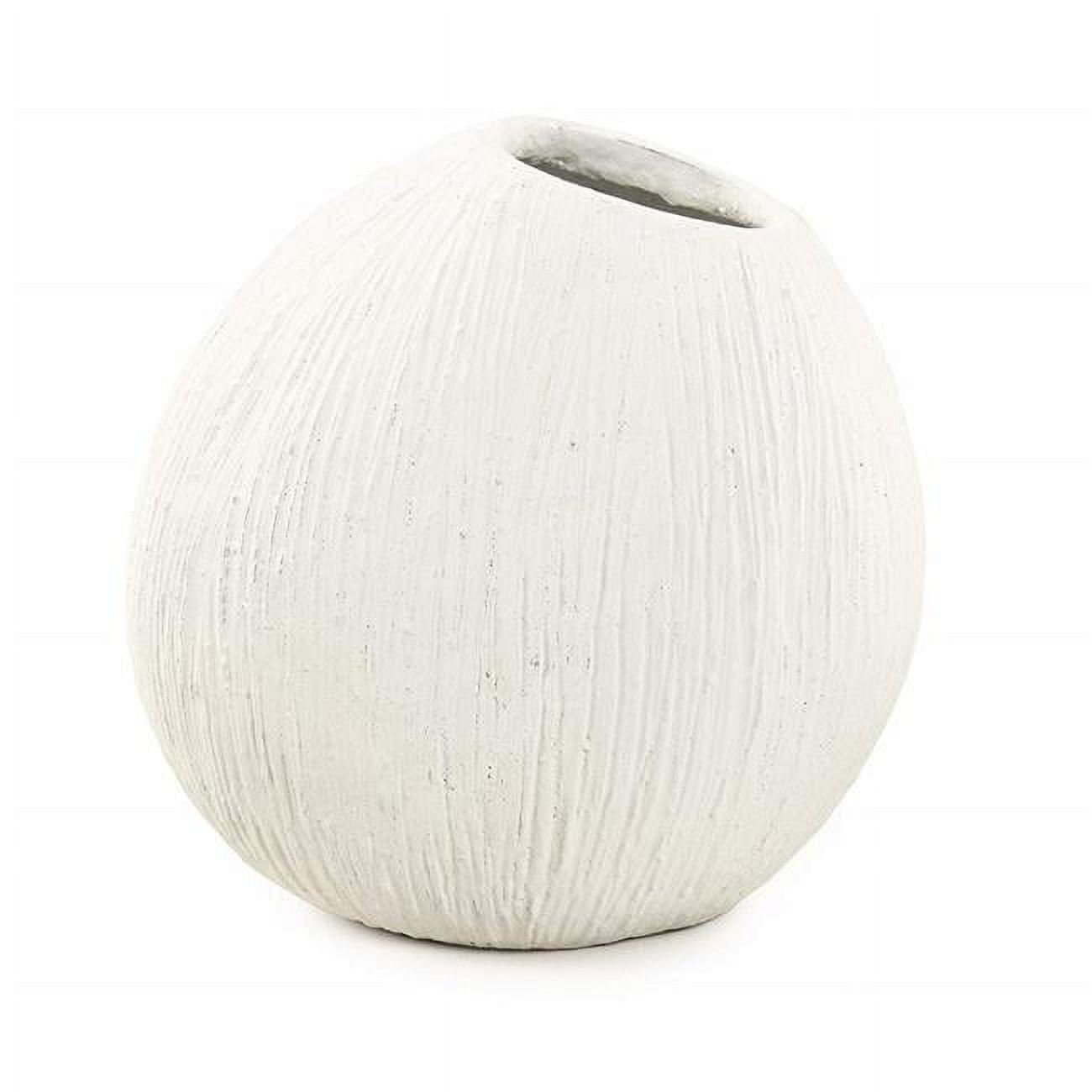 Zentique Large Distressed White Handmade Cement Vase