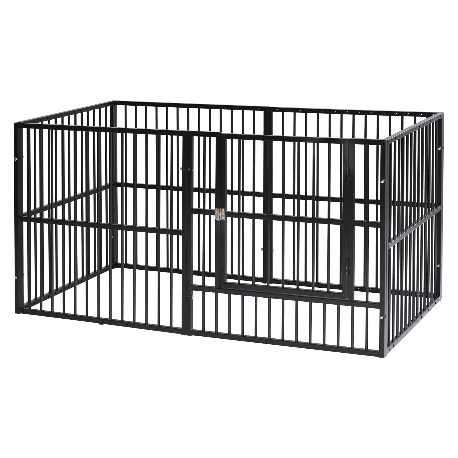 Heavy Duty Black Metal Dog Playpen with Lockable Door