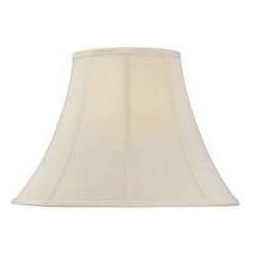 Traditional Ecru Polyester Bell Lamp Shade with Piping Detail