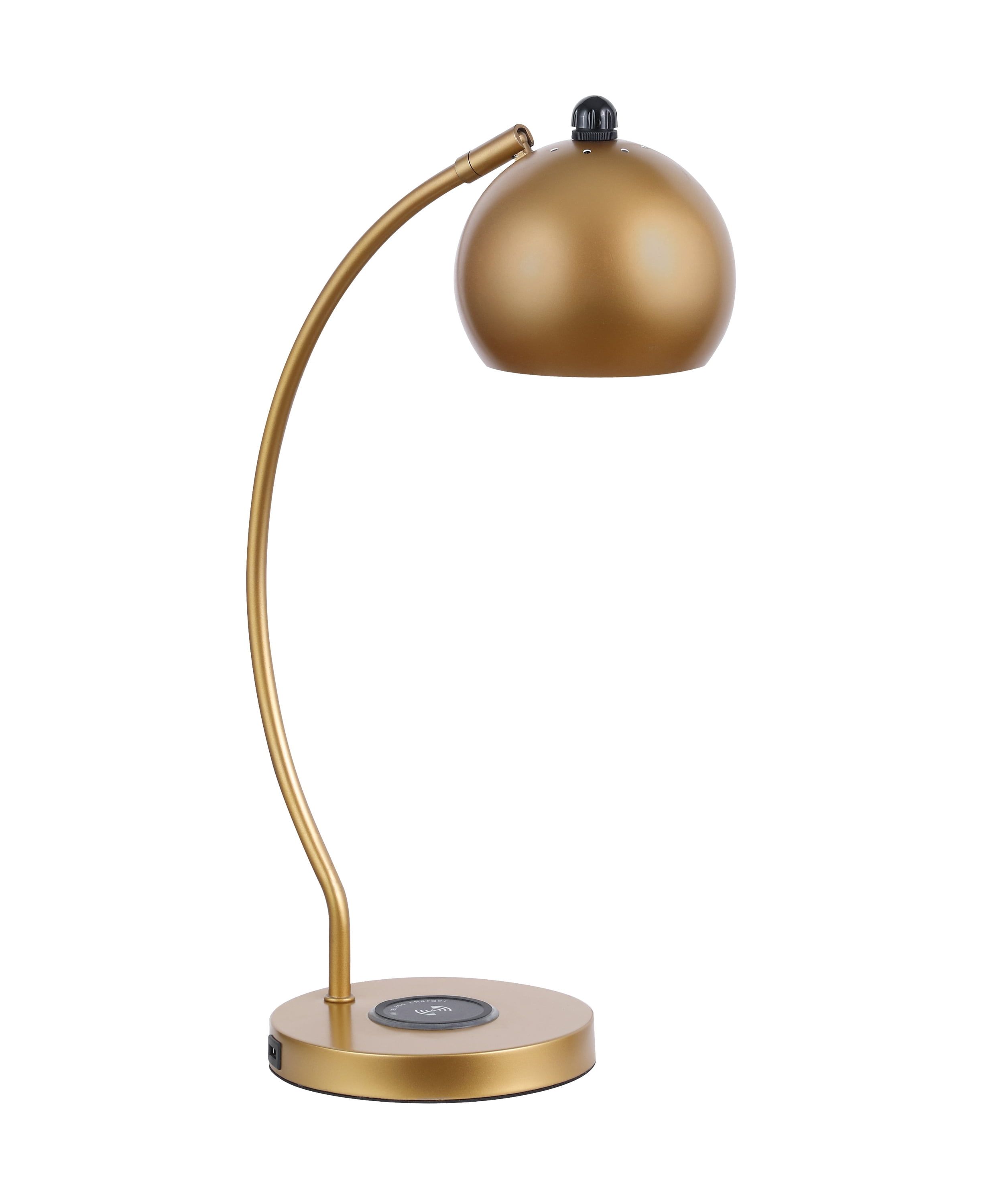 Gold Dome Shade Arc Table Lamp