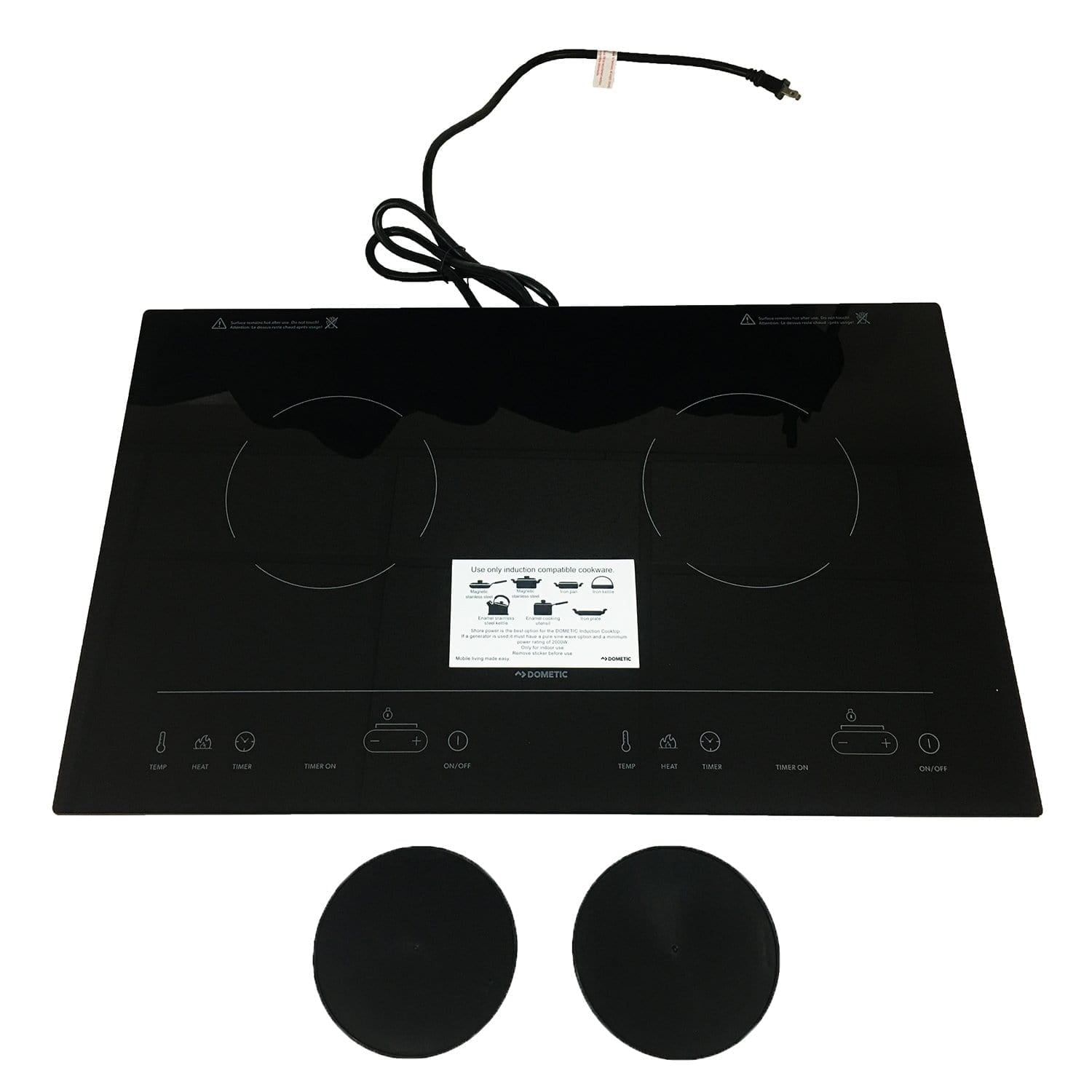 Black Ceramic 2-Burner Induction Cooktop with Touch Control