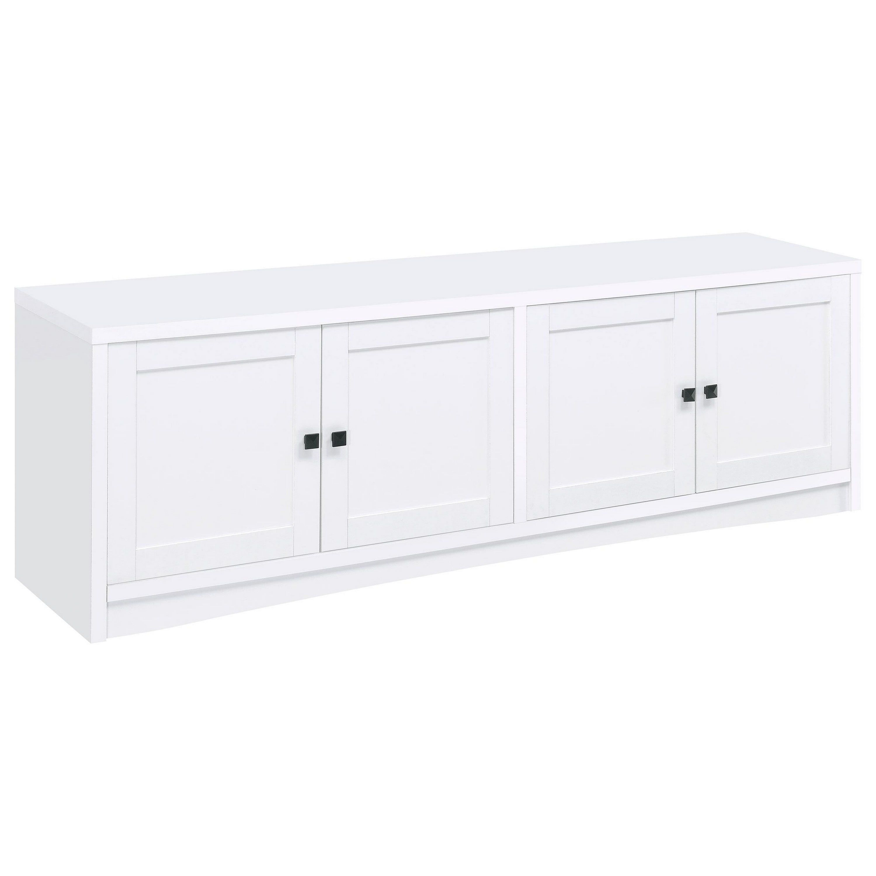 Donna 78" White Melamine TV Stand Media Cabinet with 4 Doors