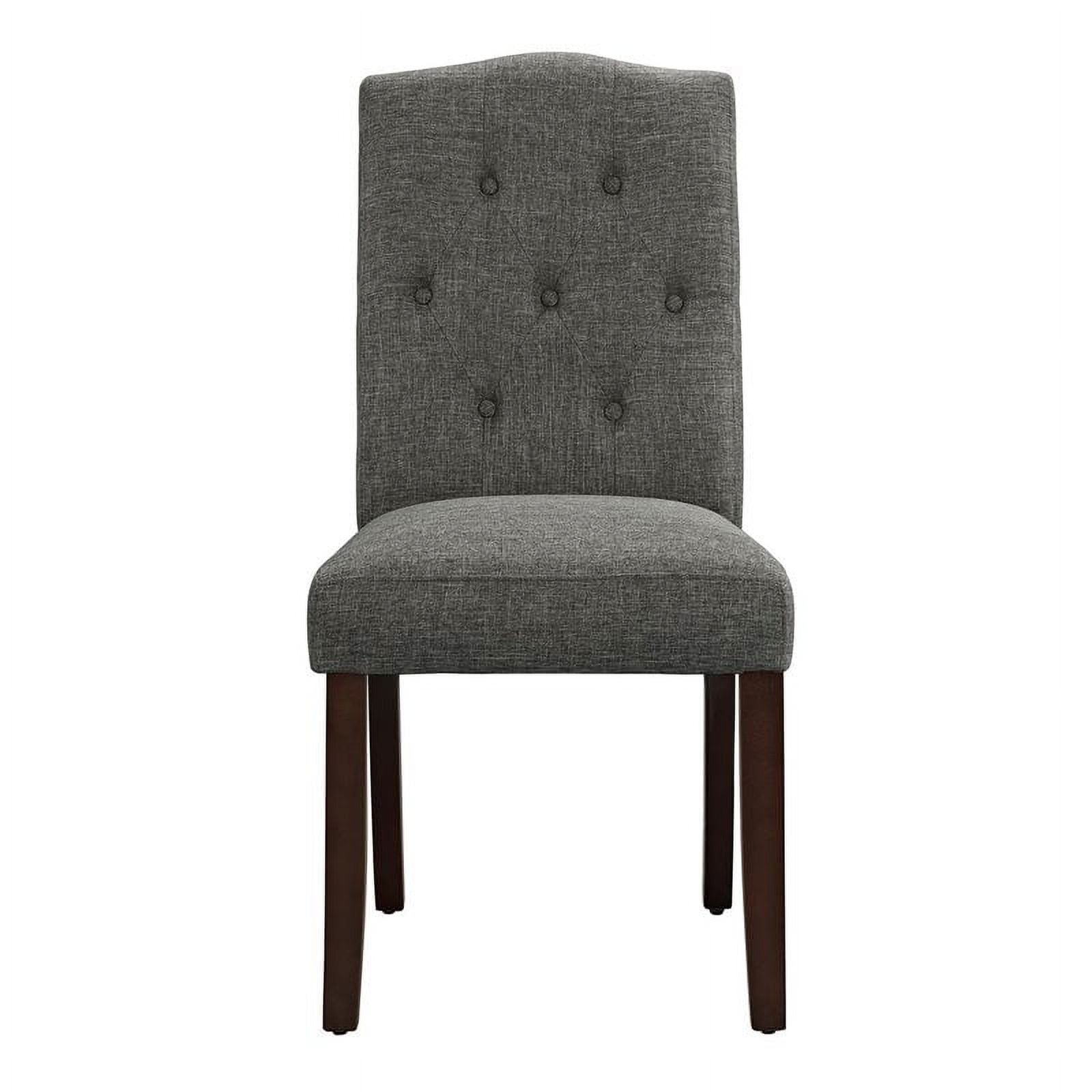 Claudio Gray Linen and Wood Upholstered Dining Chair