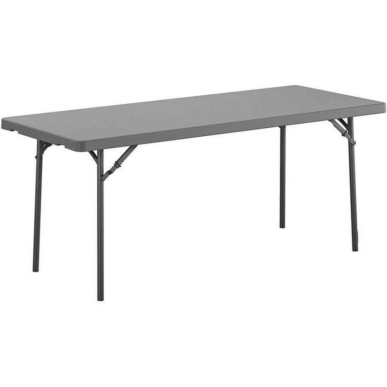 Classic Gray 72" Molded Plastic Folding Table for Outdoor & Indoor Use