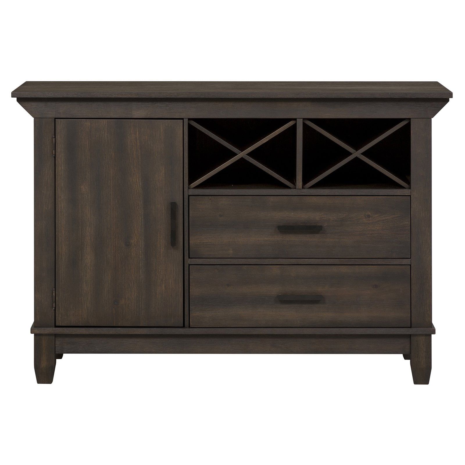 Rustic Brown Wooden Sideboard with 2 Drawers