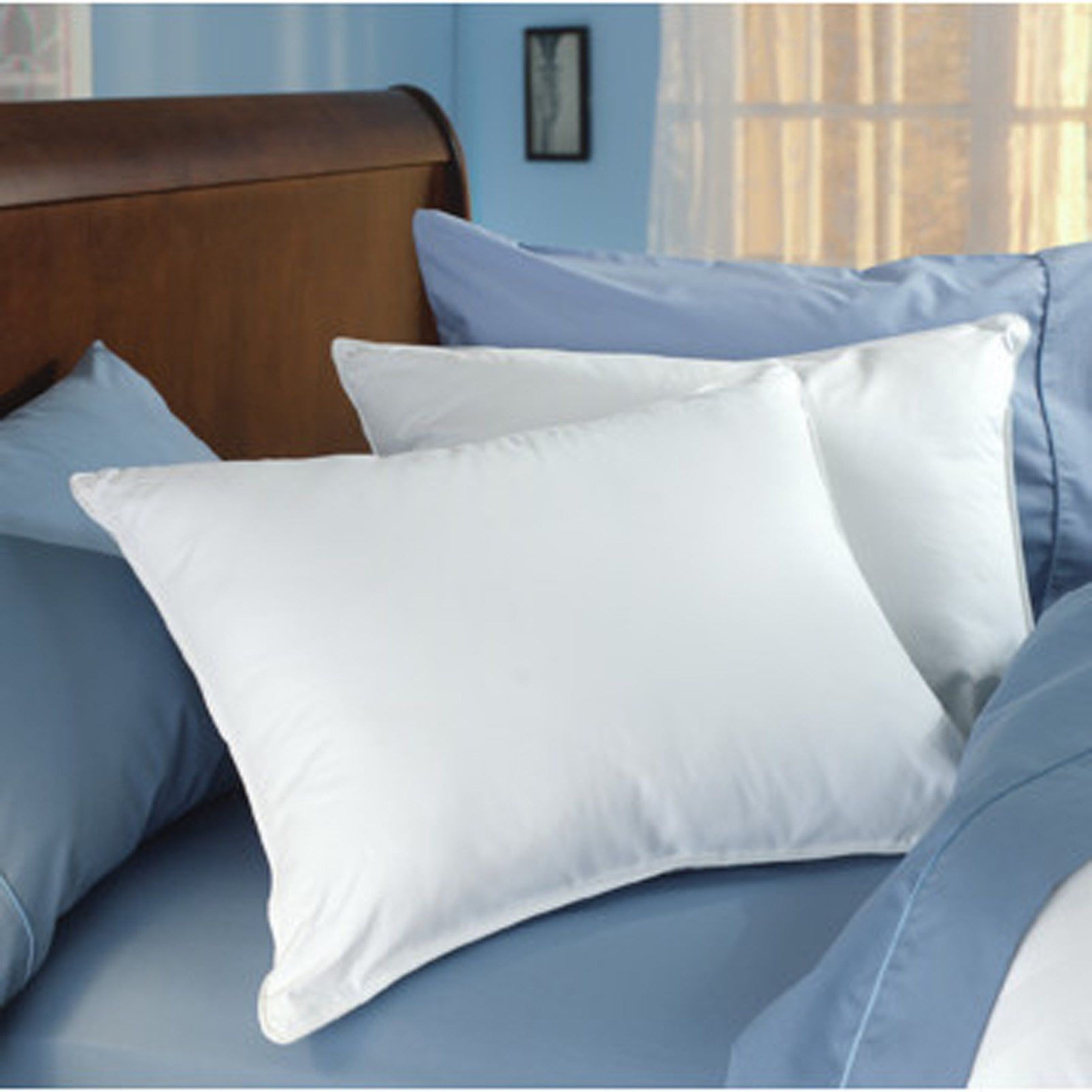 Classic King Size White Down and Feather Pillow Set