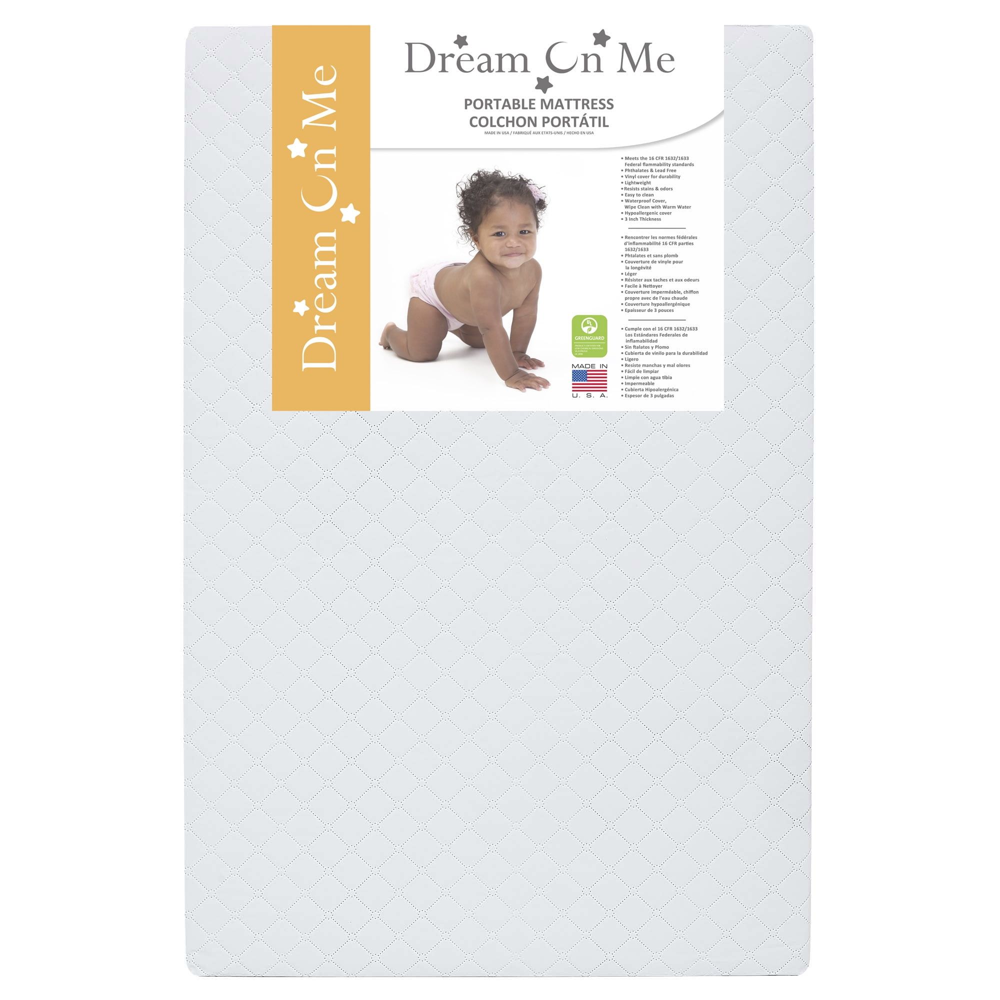 White Water Resistant Eco-Fiber Mini Crib Mattress