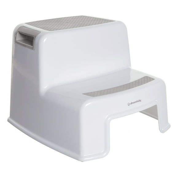 Dreambaby White and Gray Plastic 2-Step Toddler Stool