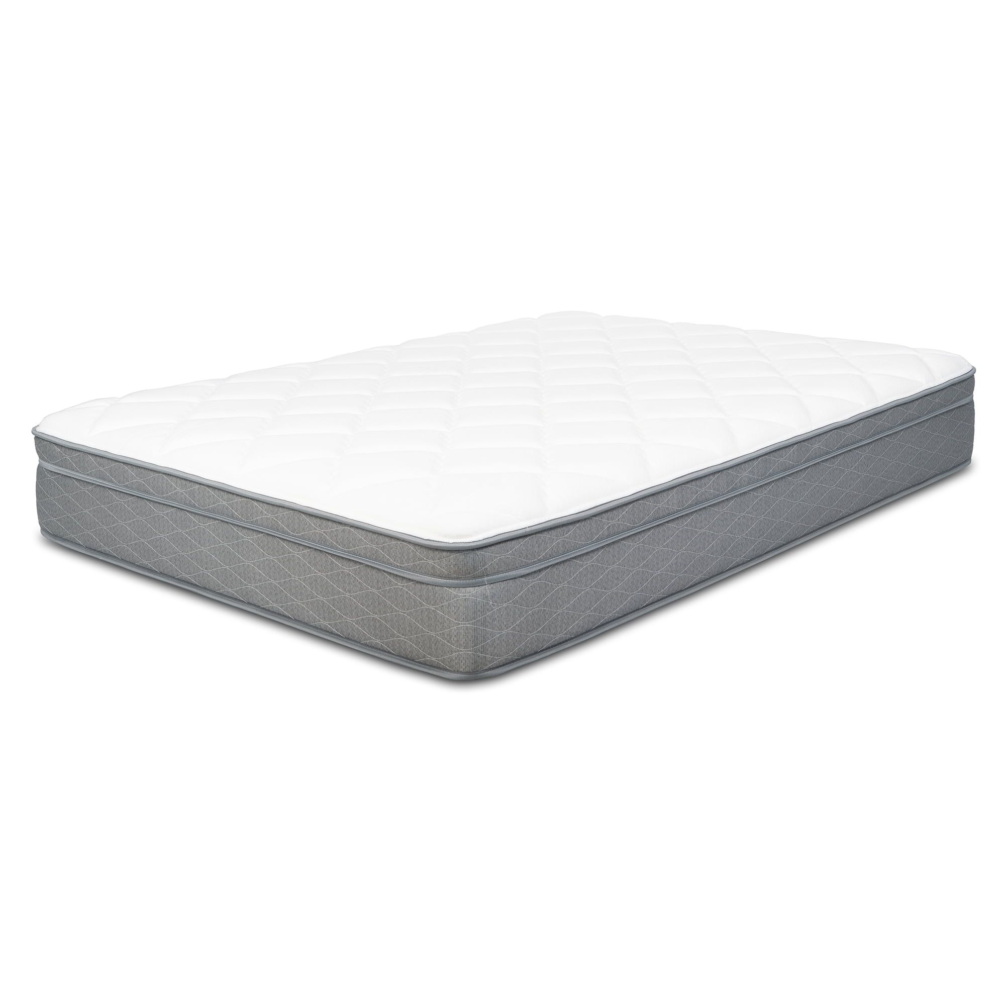 Twin Eurotop White and Gray Innerspring Mattress