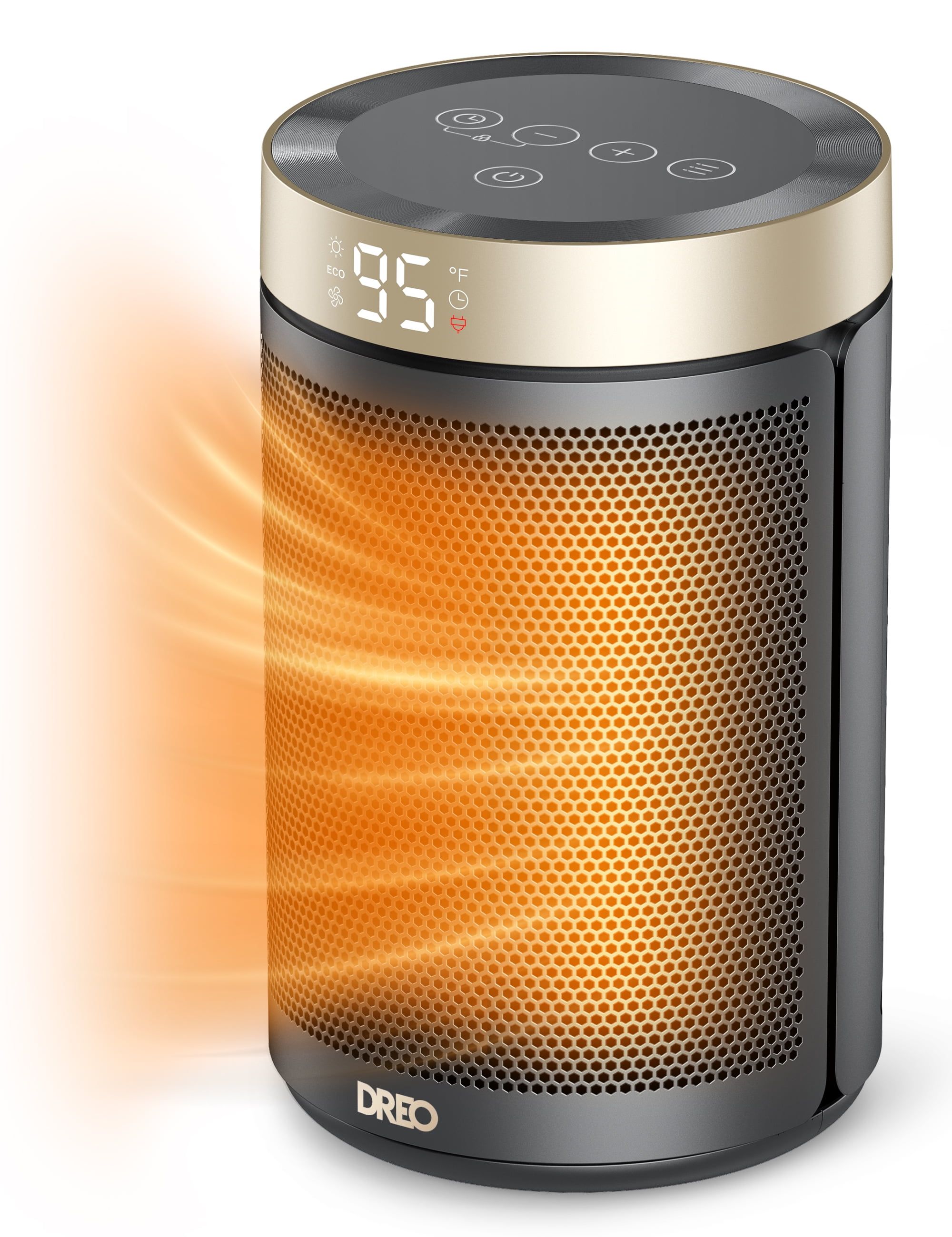 Gold Ceramic Electric Space Heater with Thermostat