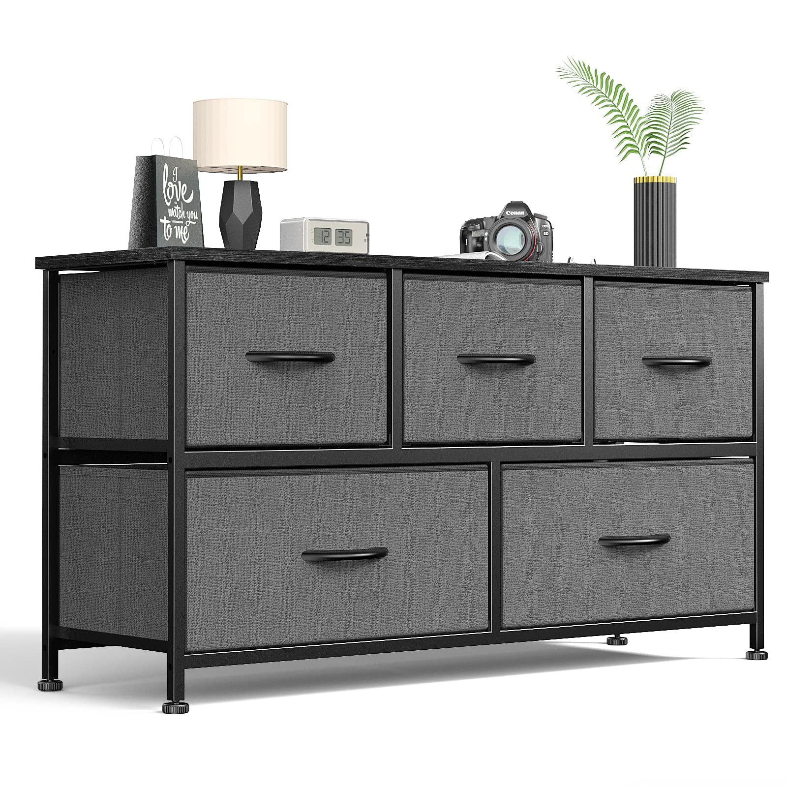 Gray Vertical Nursery Dresser with Extra Deep Drawers