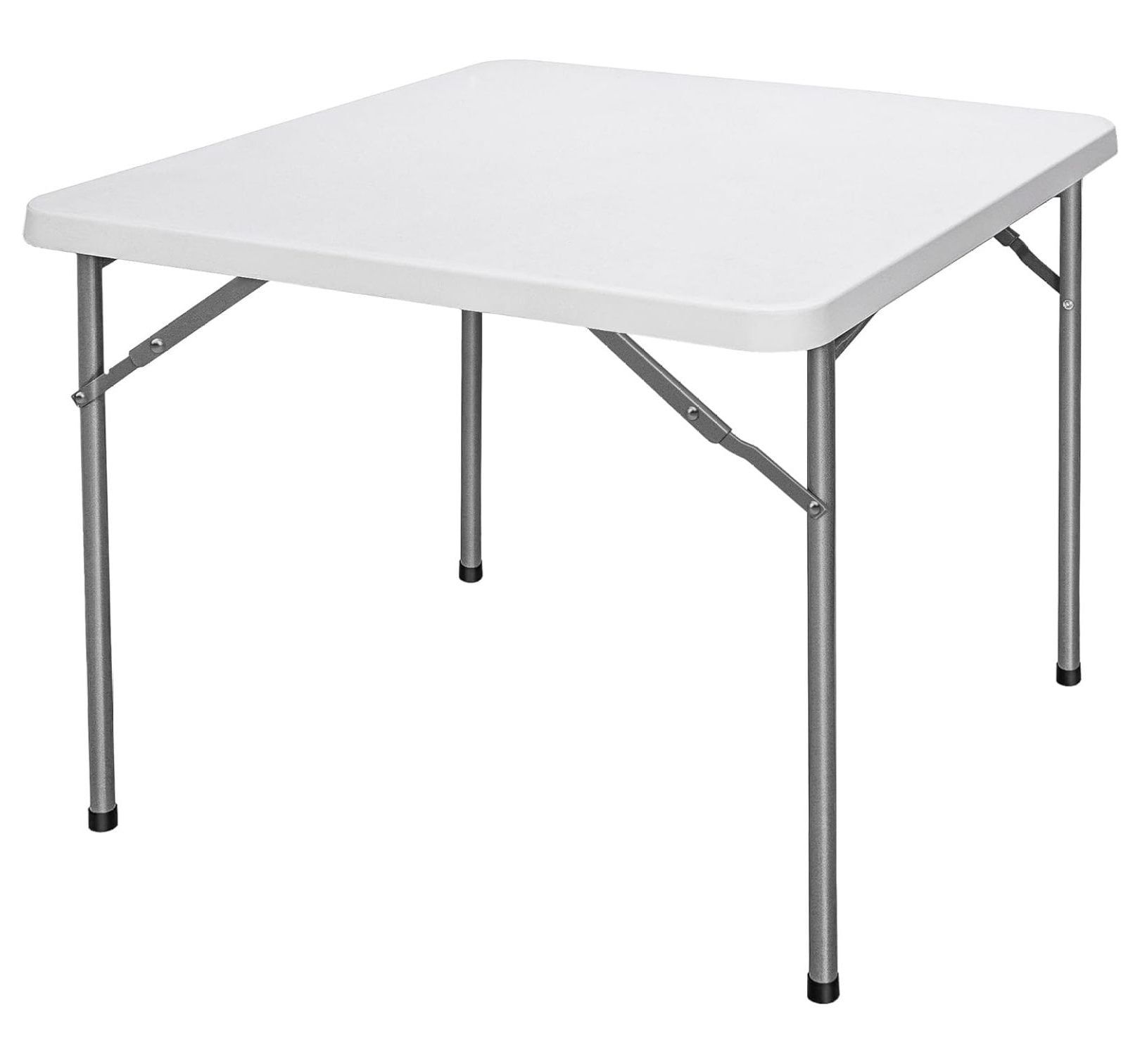 White 3-Foot Portable Folding Table with Steel Legs