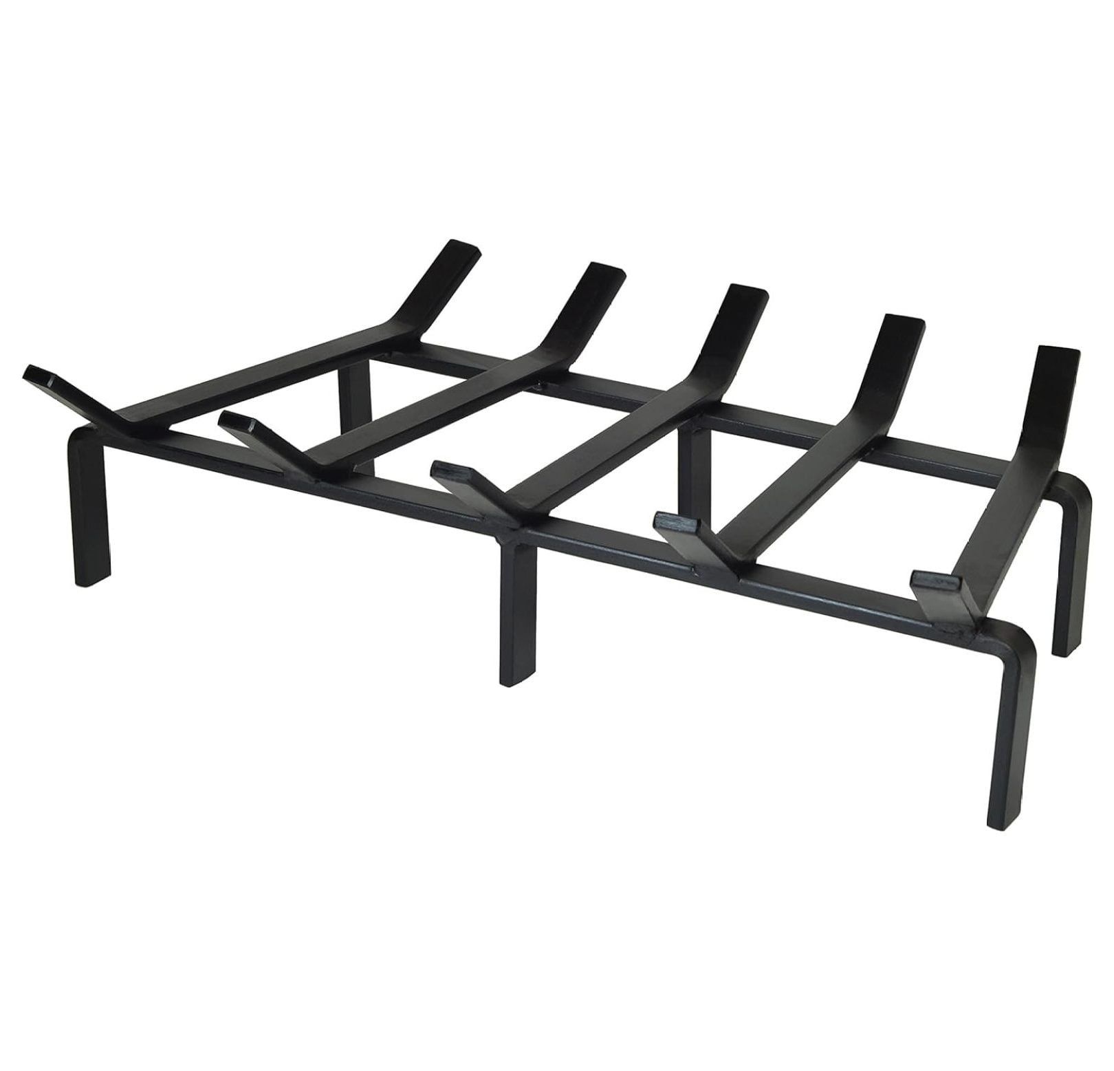 Heavy Duty Black Steel 24-Inch Rectangular Fireplace Grate