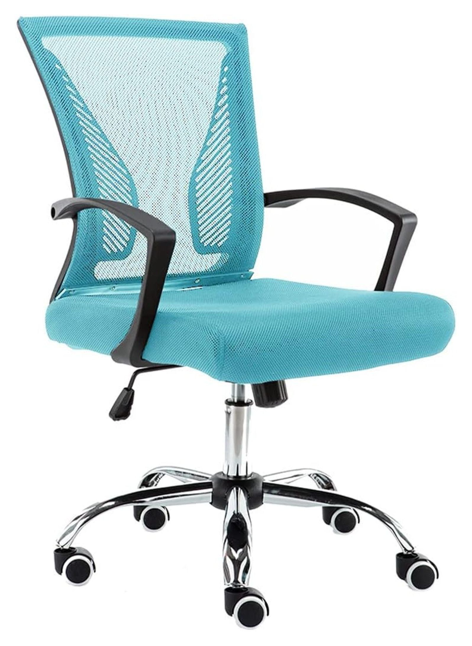 Aqua and Black Mesh Swivel Task Chair