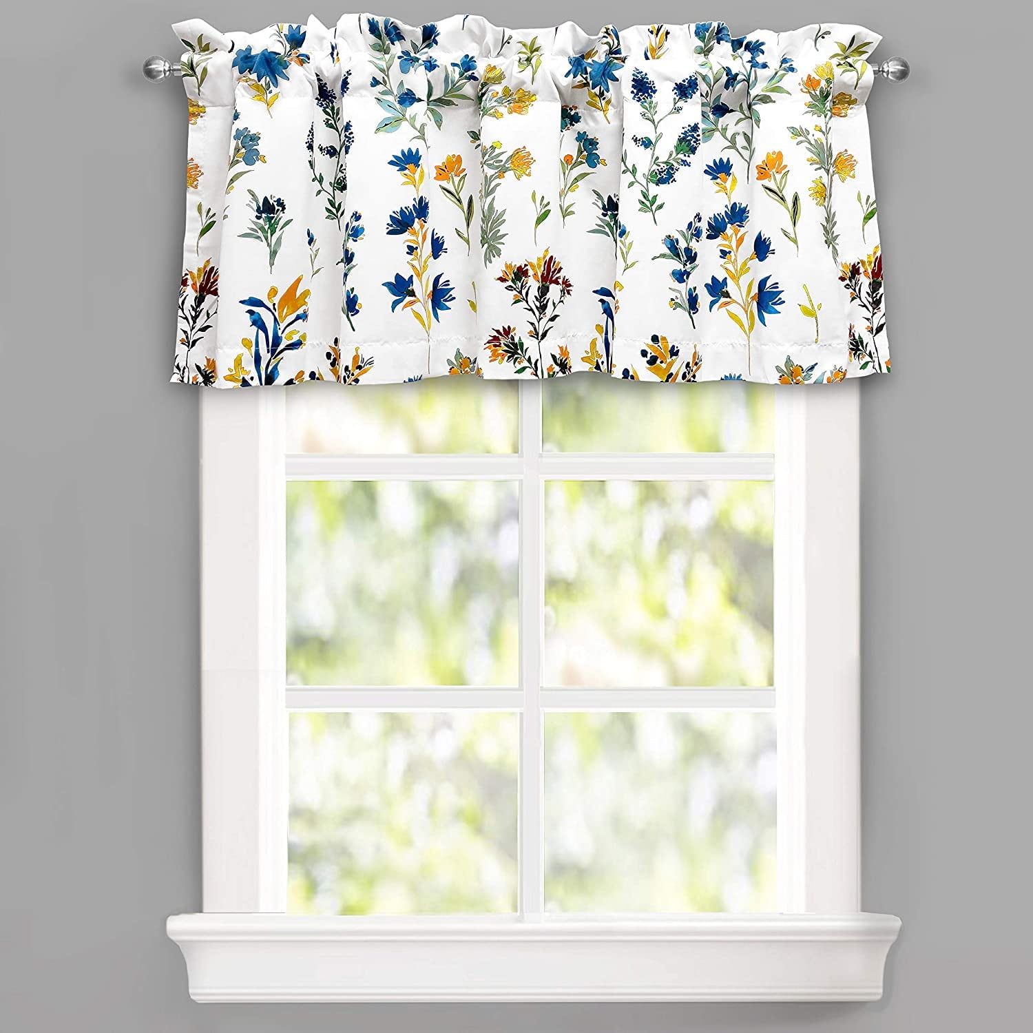 Sylvia Floral Botanical Blackout Rod Pocket Valance 52" x 18"