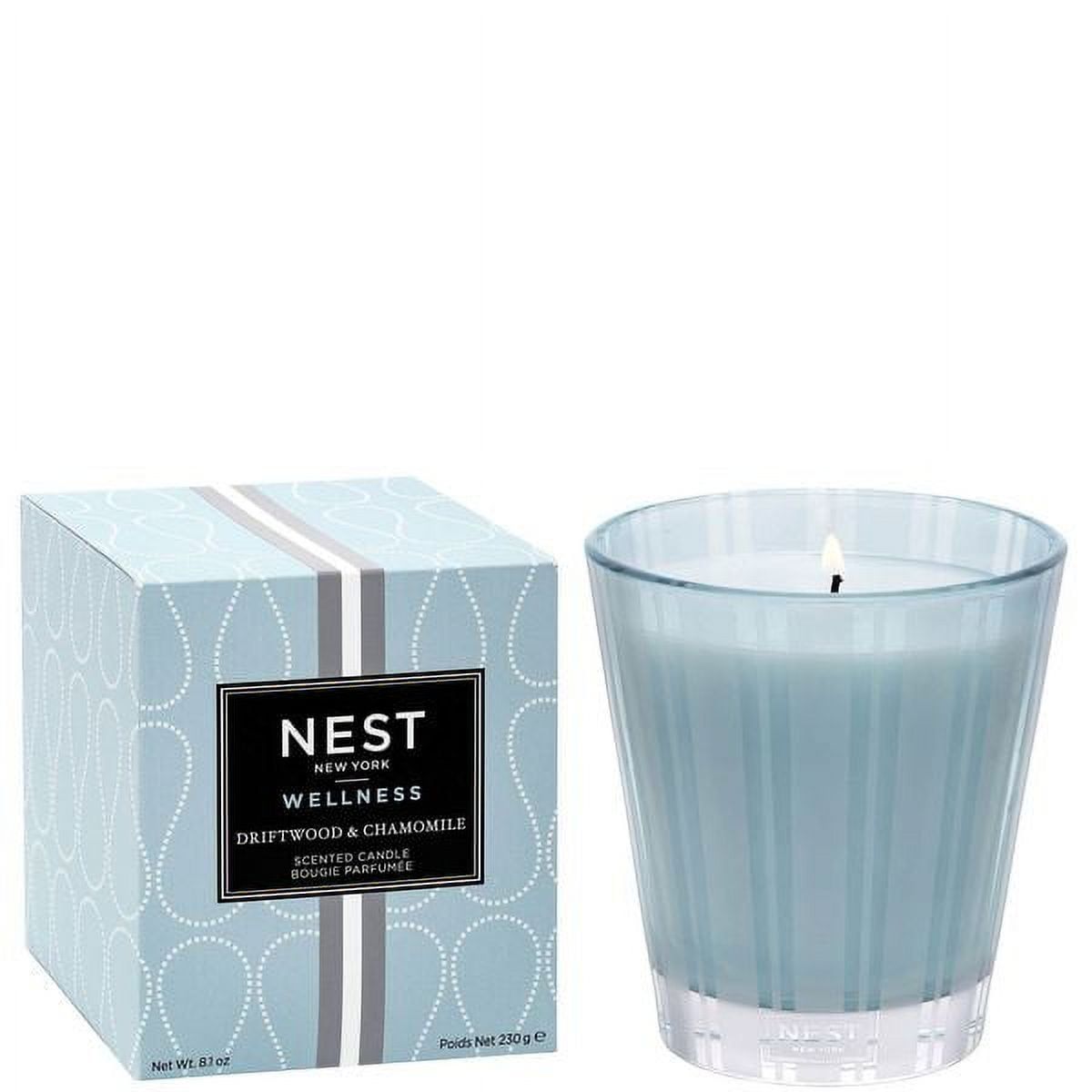 Blue Driftwood and Chamomile Scented Glass Candle