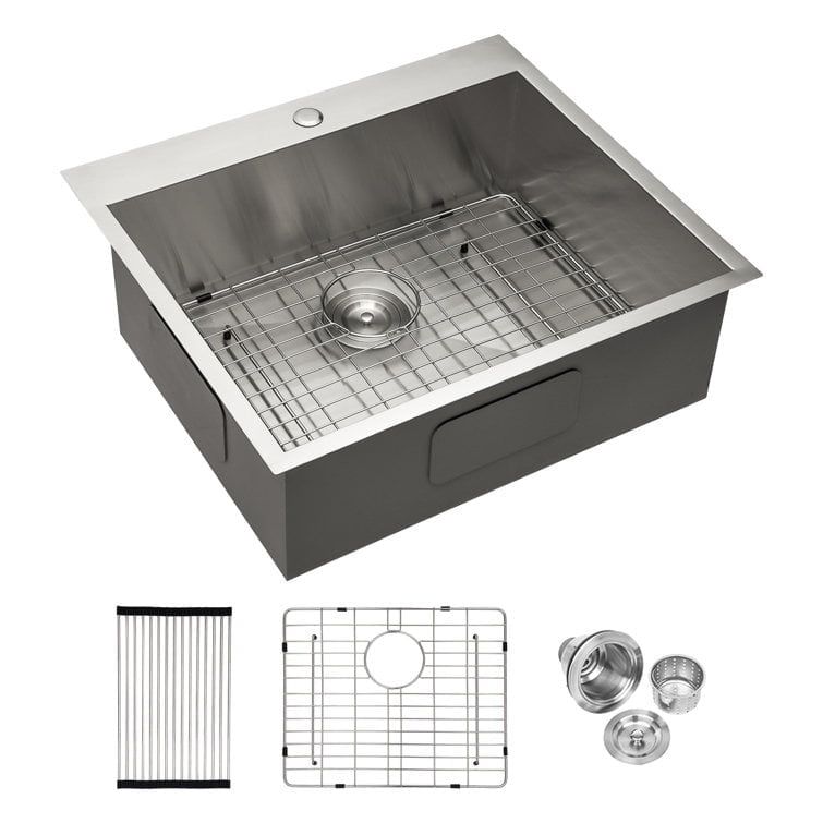 Rainlex 28" Drop-In Single Bowl Stainless Steel Kitchen Sink