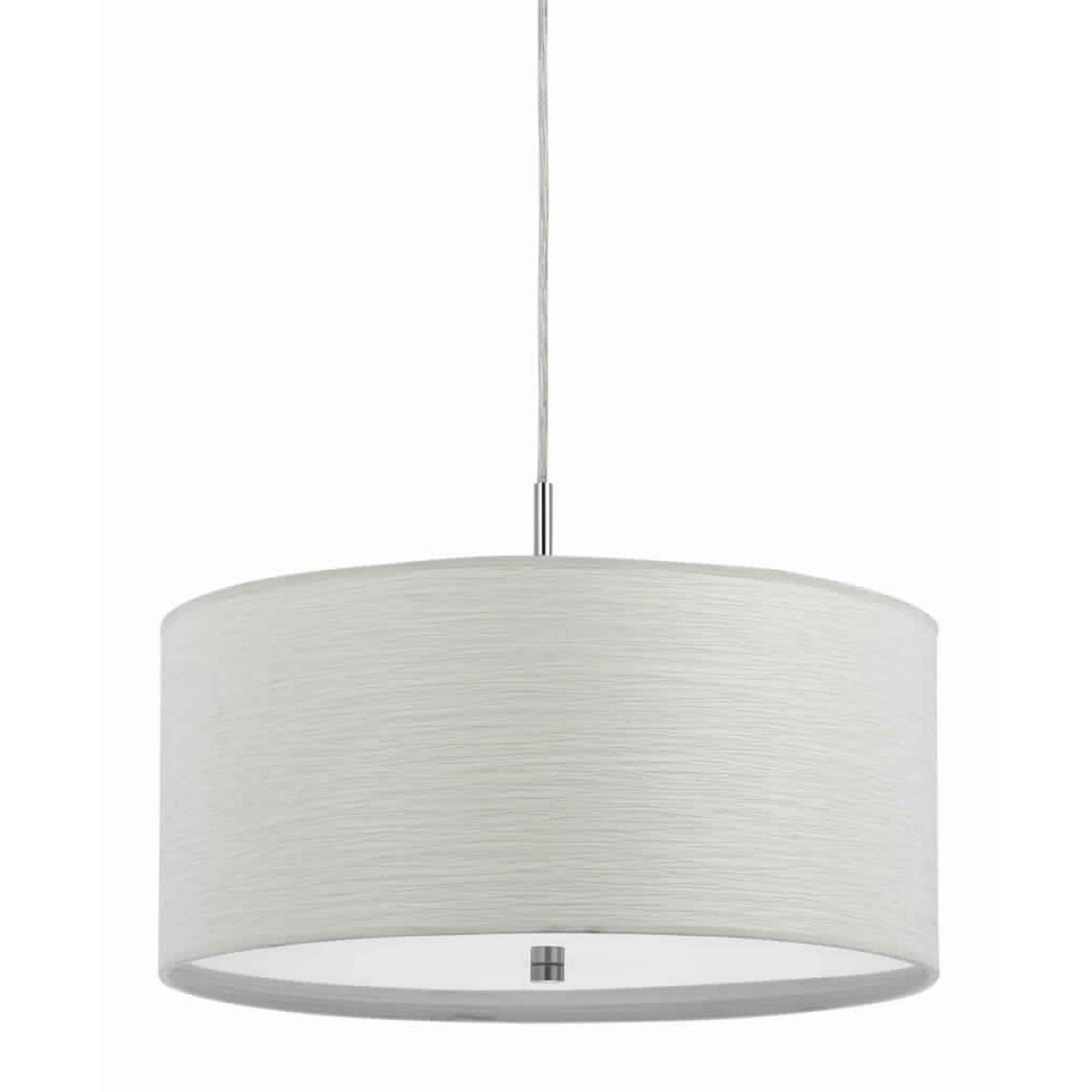 Sophisticated White Drum Pendant Light with Fabric Shade