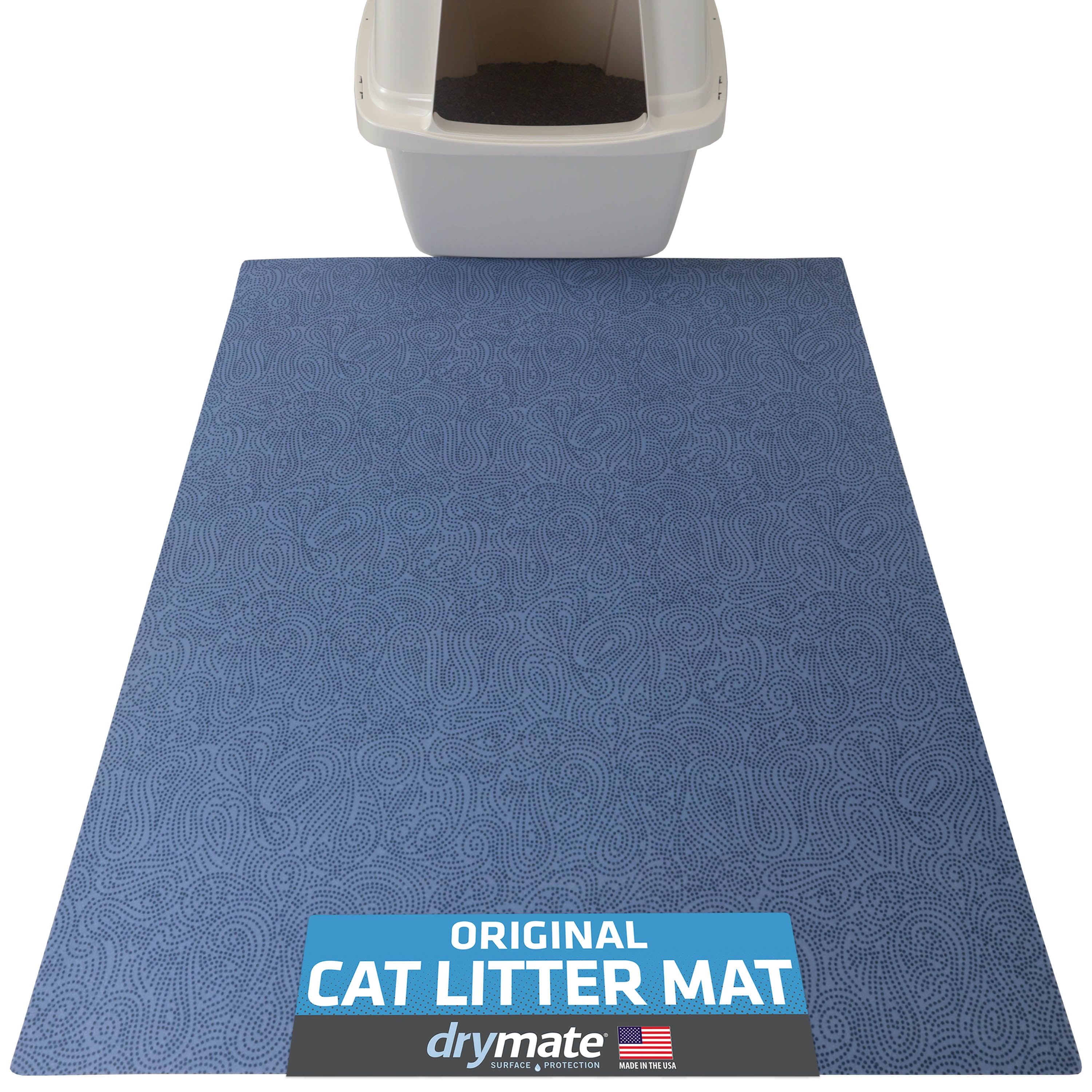 Extra Large Blue Stucco Waterproof Cat Litter Mat