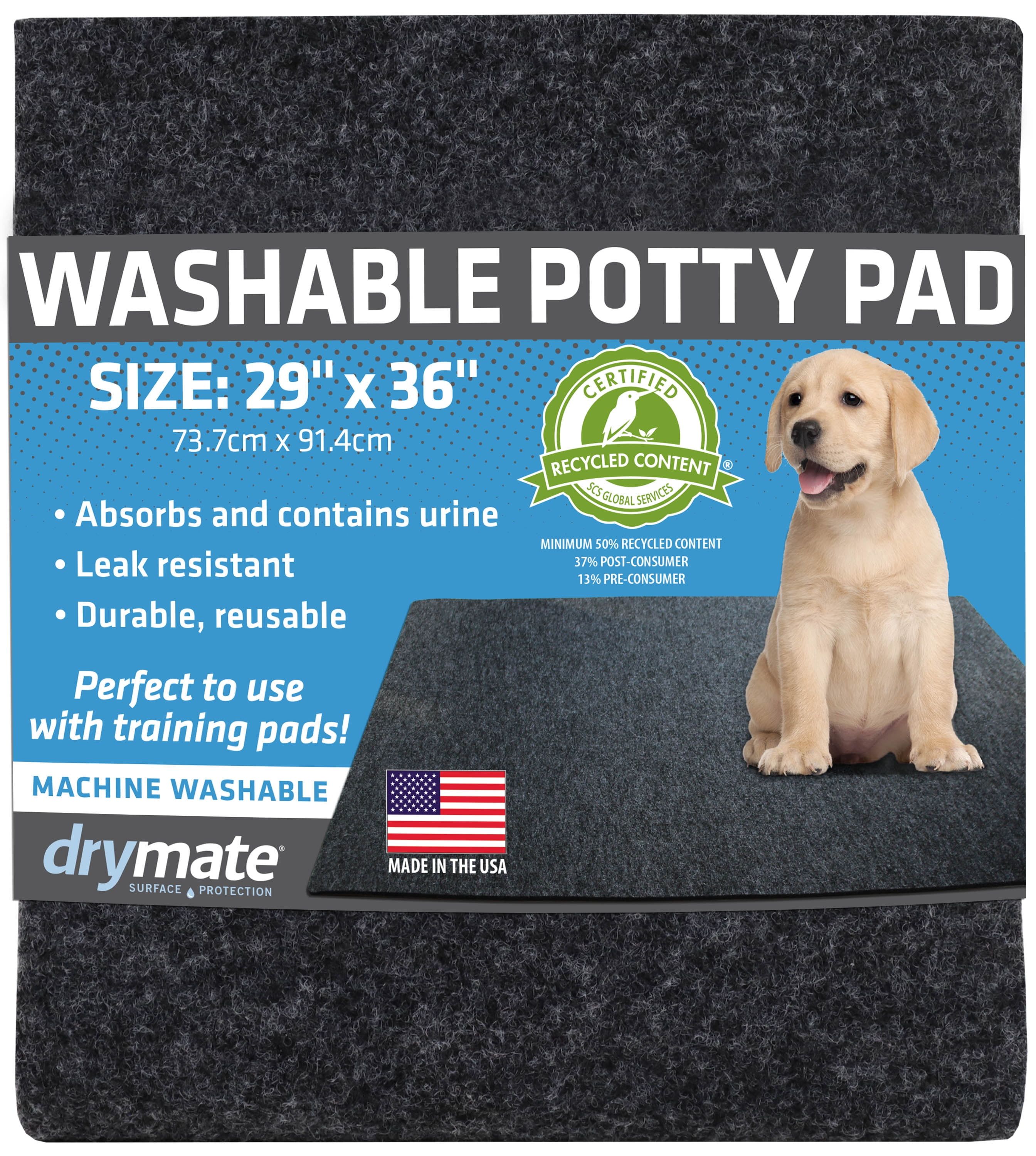 Drymate Black Charcoal Large Washable Potty Pad