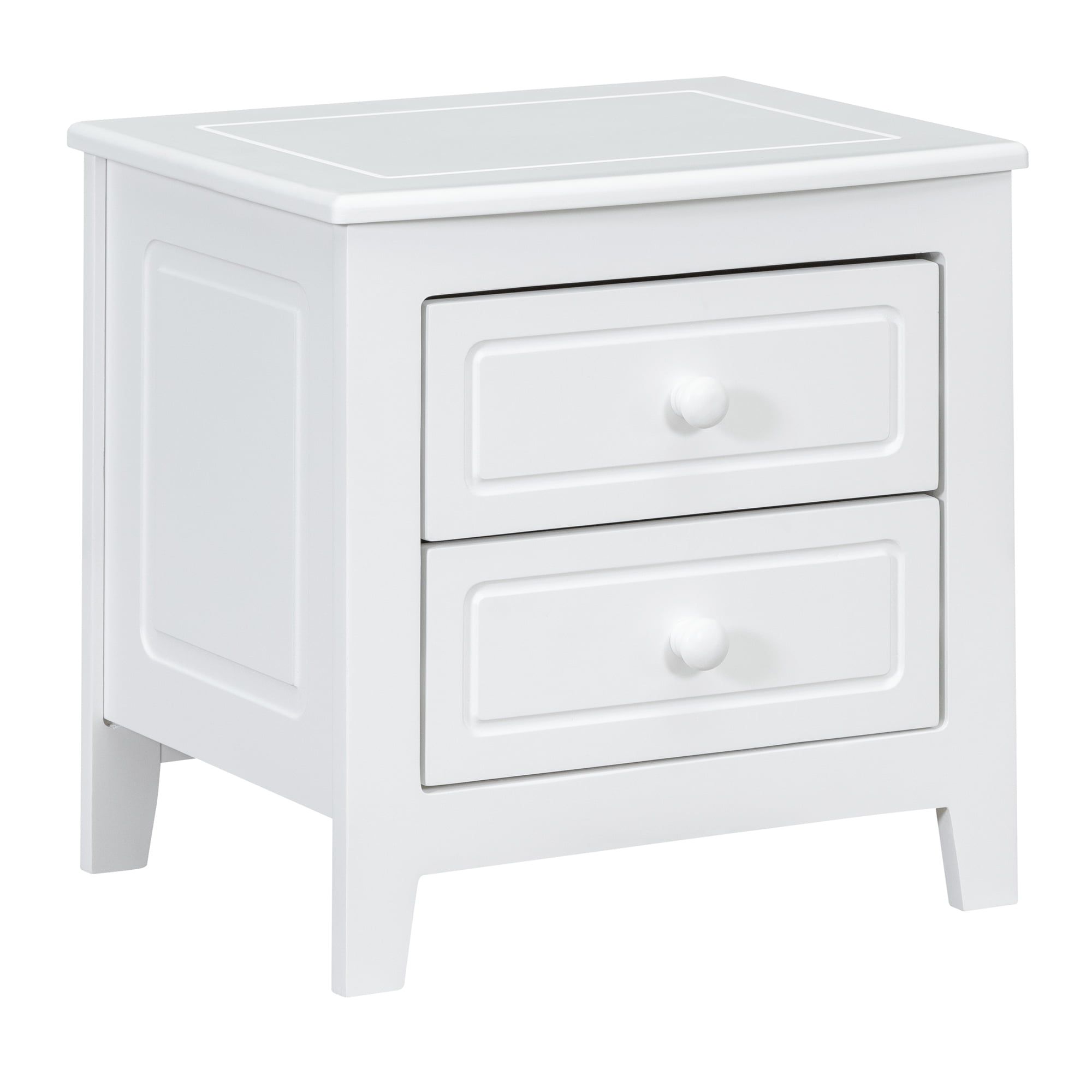 White Pine and MDF 2-Drawer Nightstand