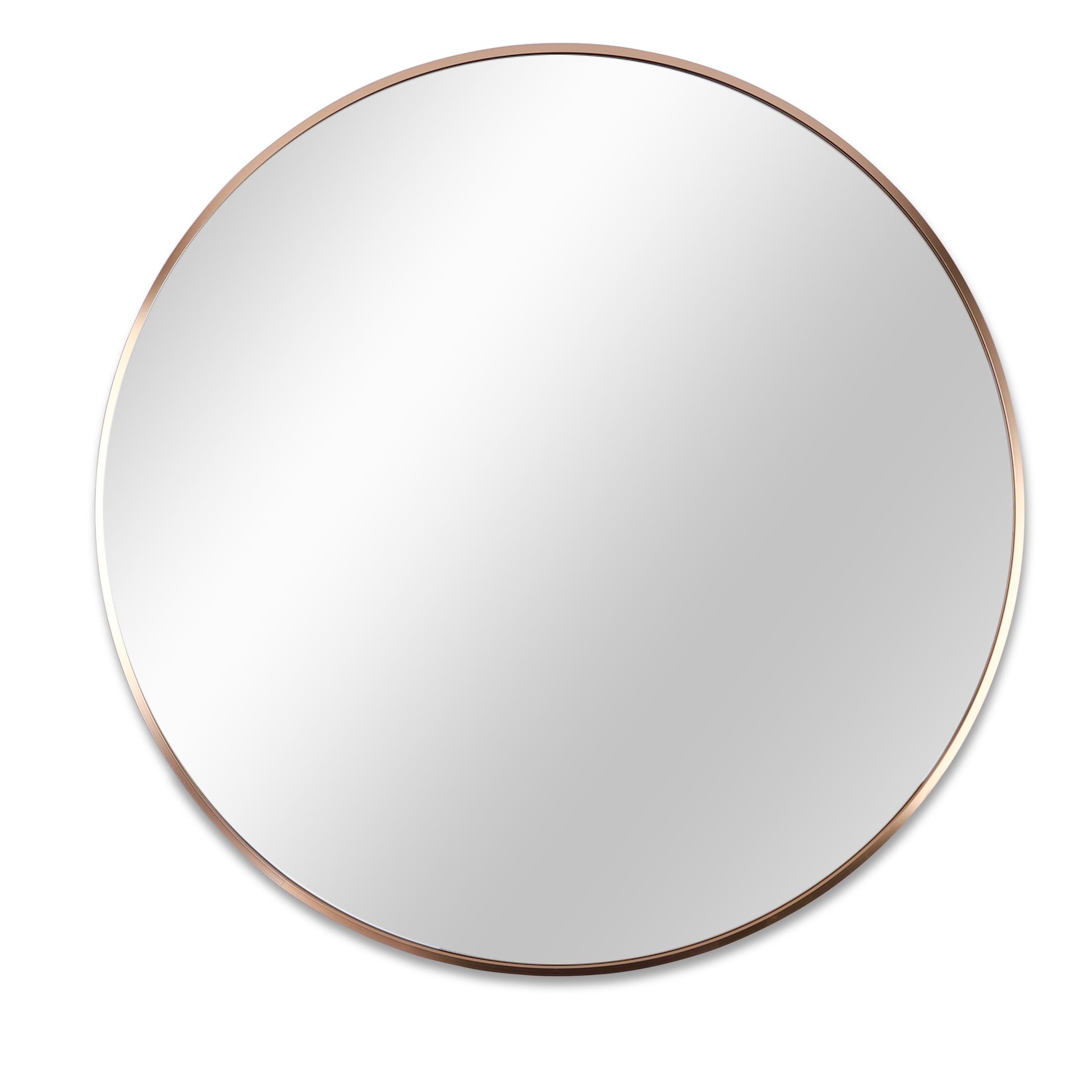 Gold 32-Inch Round Aluminum Framed Vanity Mirror