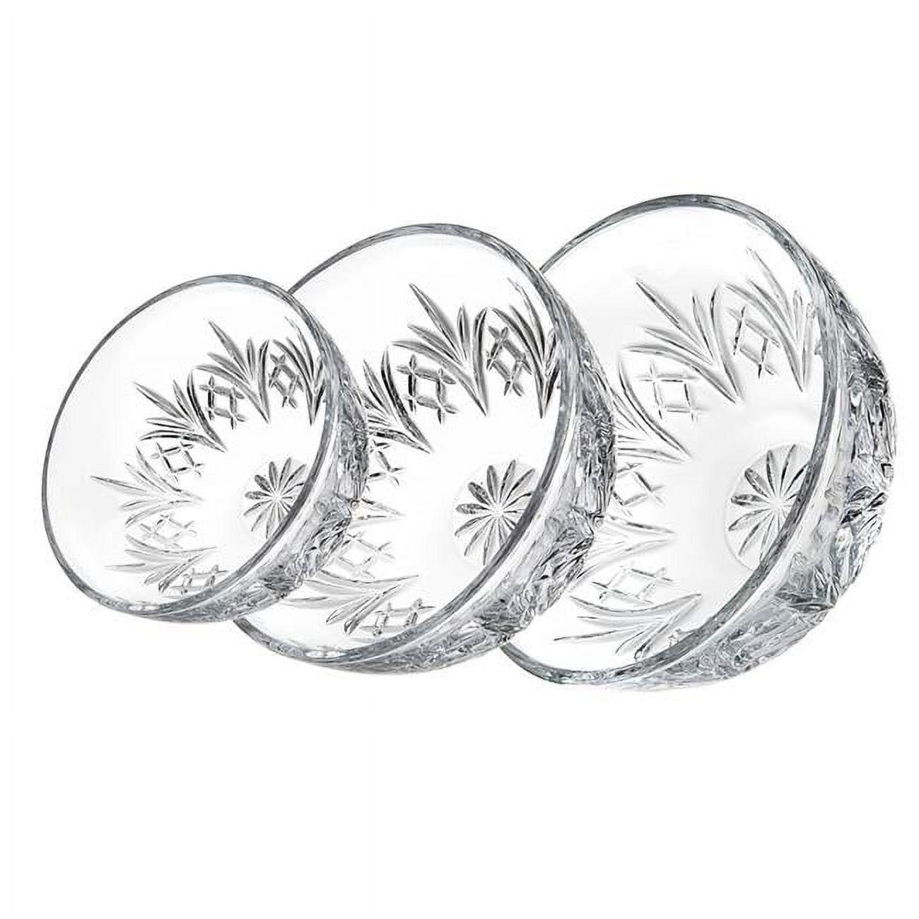 Clear Lead-Free Glass 3-Piece Classic Serving Bowl Set