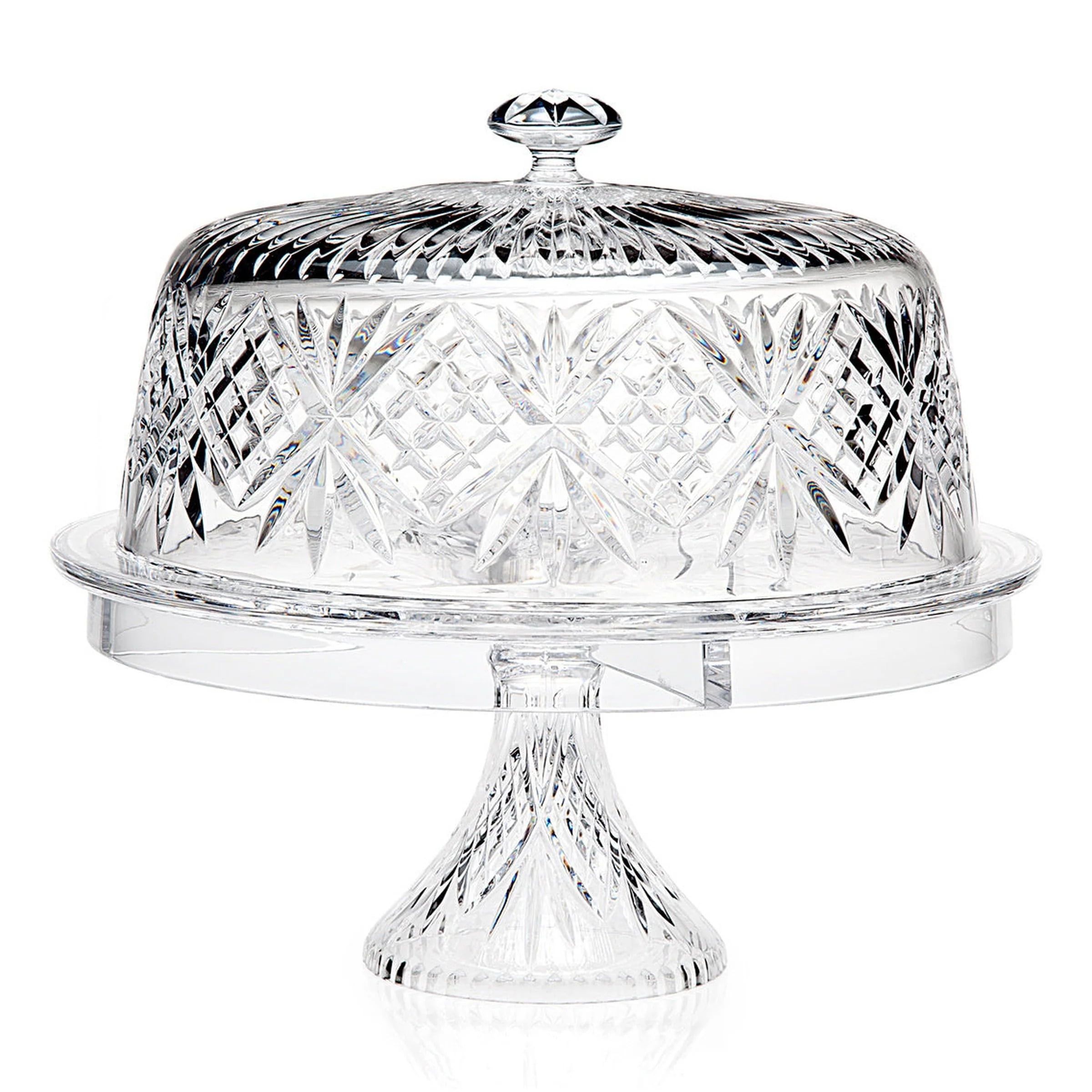 Dublin Crystal 4-in-1 Pedestal Cake Stand with Dome