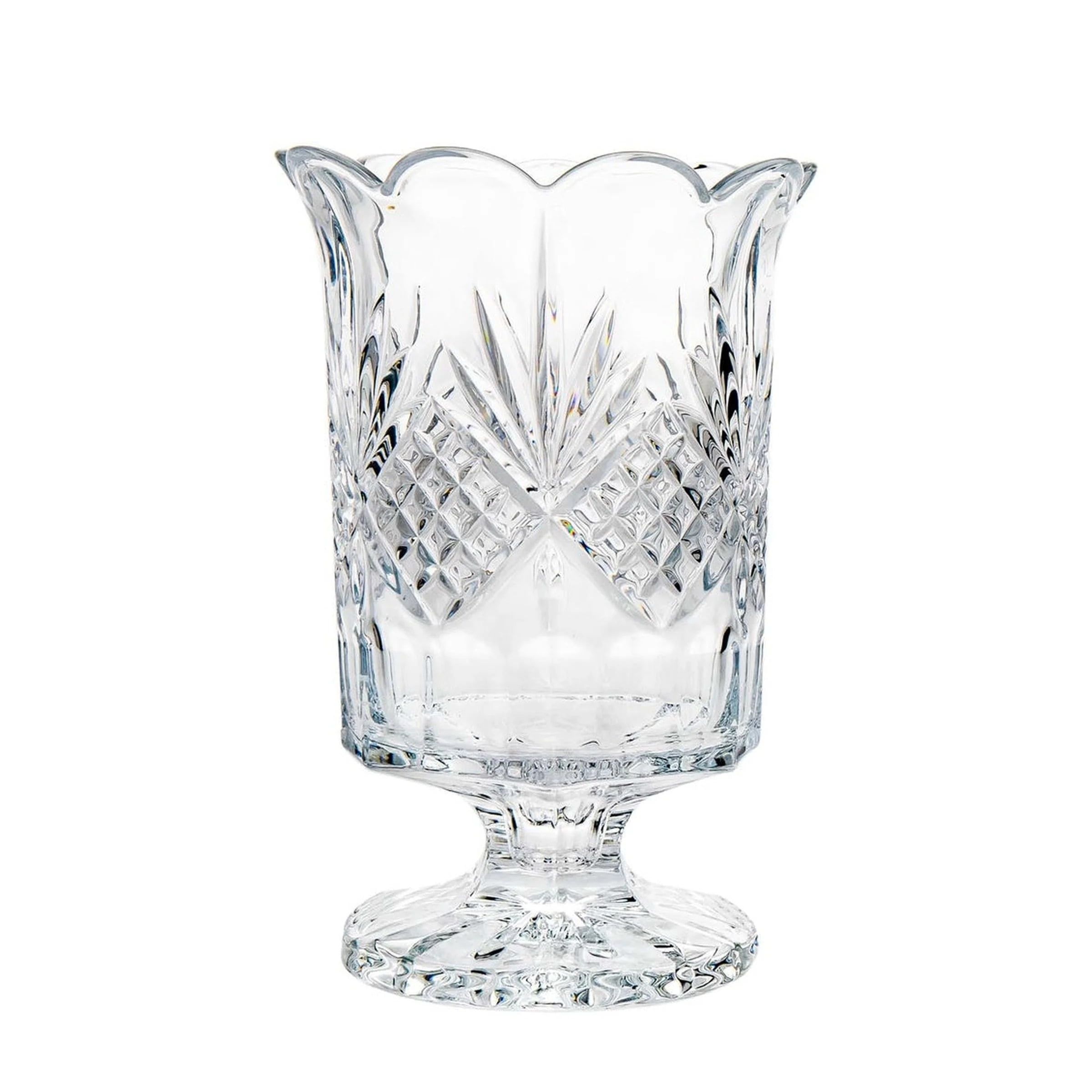 Elegant Crystal Clear Tabletop Hurricane Candle Holder