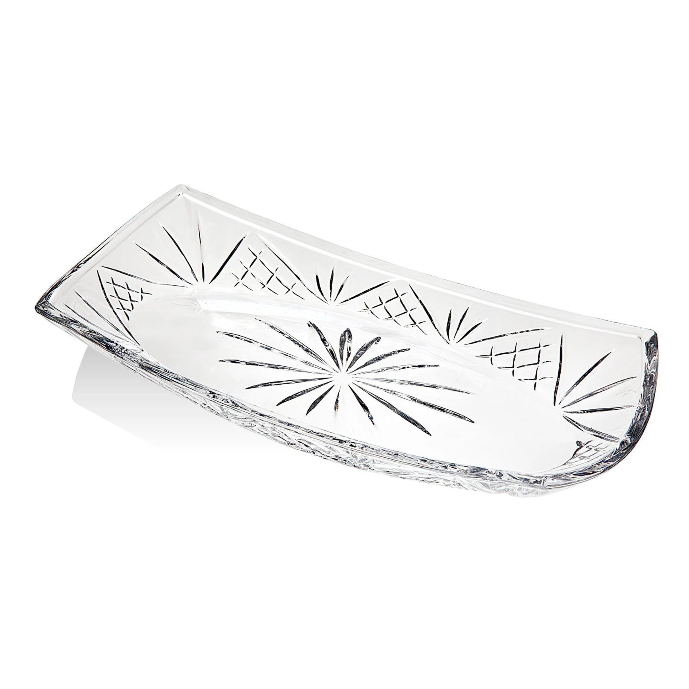 Elegant Modern 12" Clear Glass Oval Serving Tray