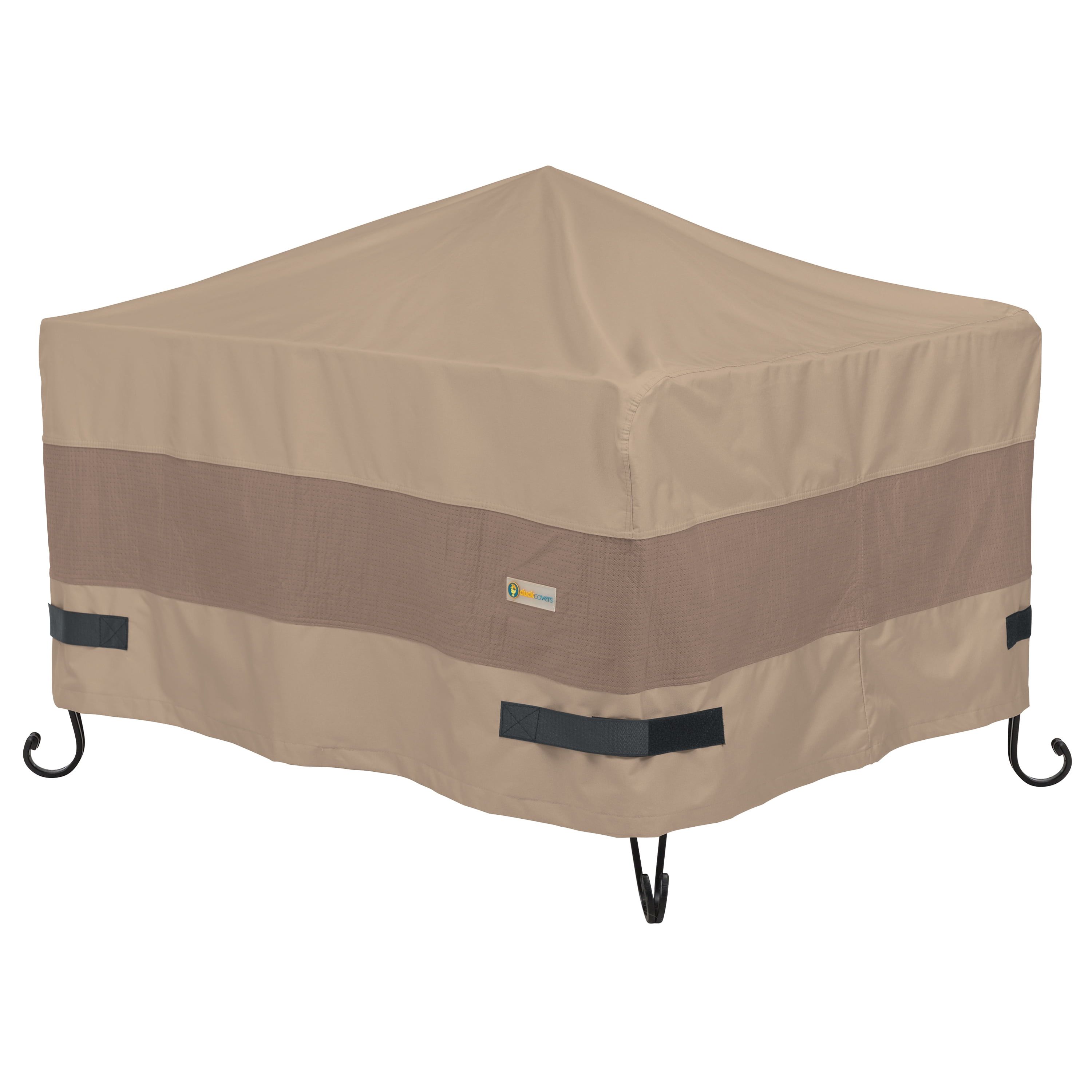 Tan Polyester Waterproof 50 Inch Square Fire Pit Cover