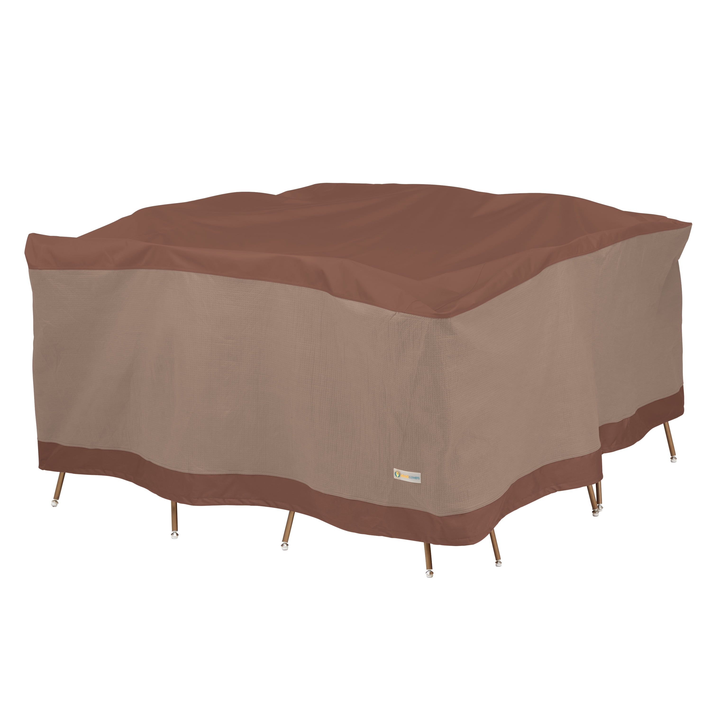 Ultimate Waterproof 92 Inch Beige and Brown Patio Table & Chair Set Cover