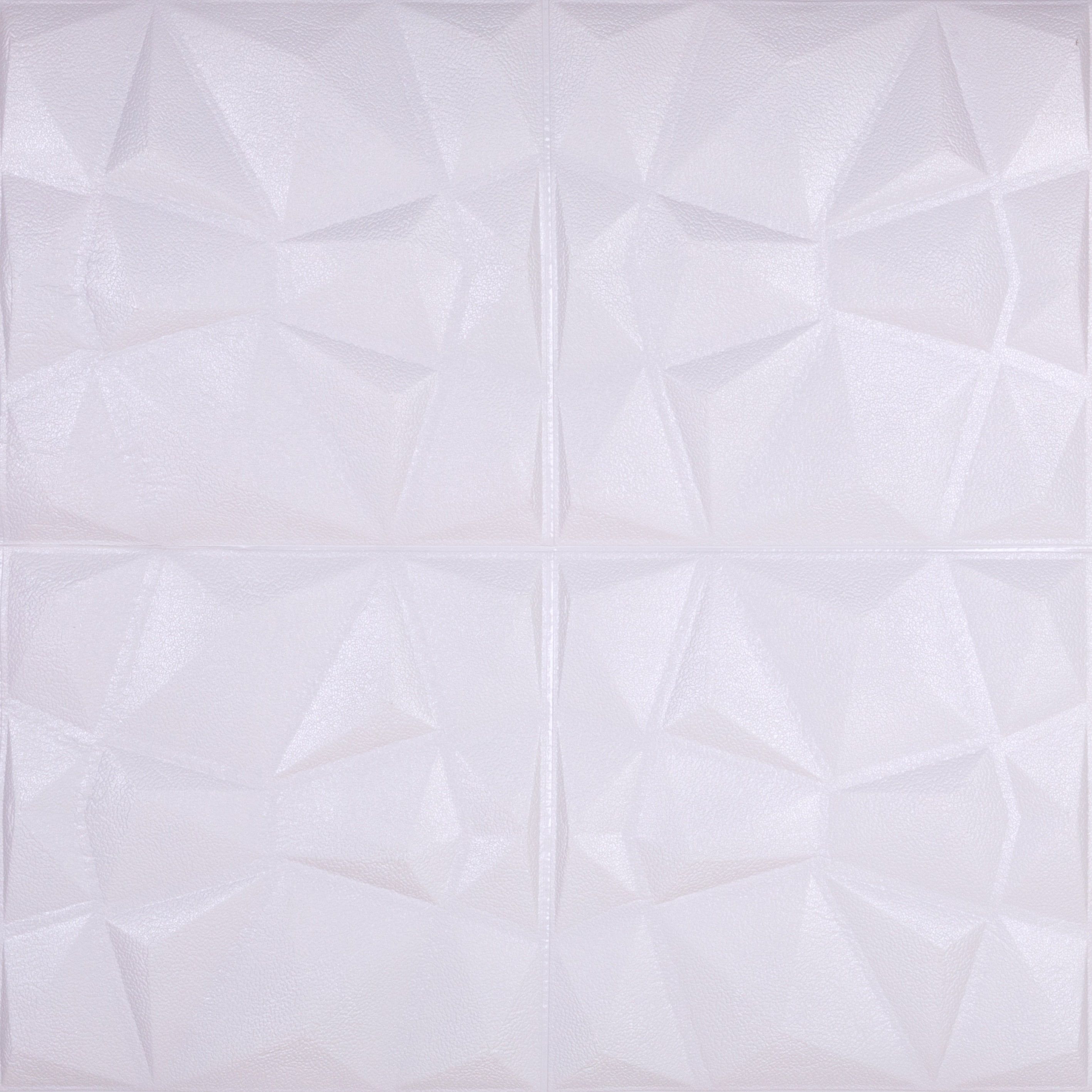 Off-White 3D Textured Foam Wall Panels, 28'' x 28''