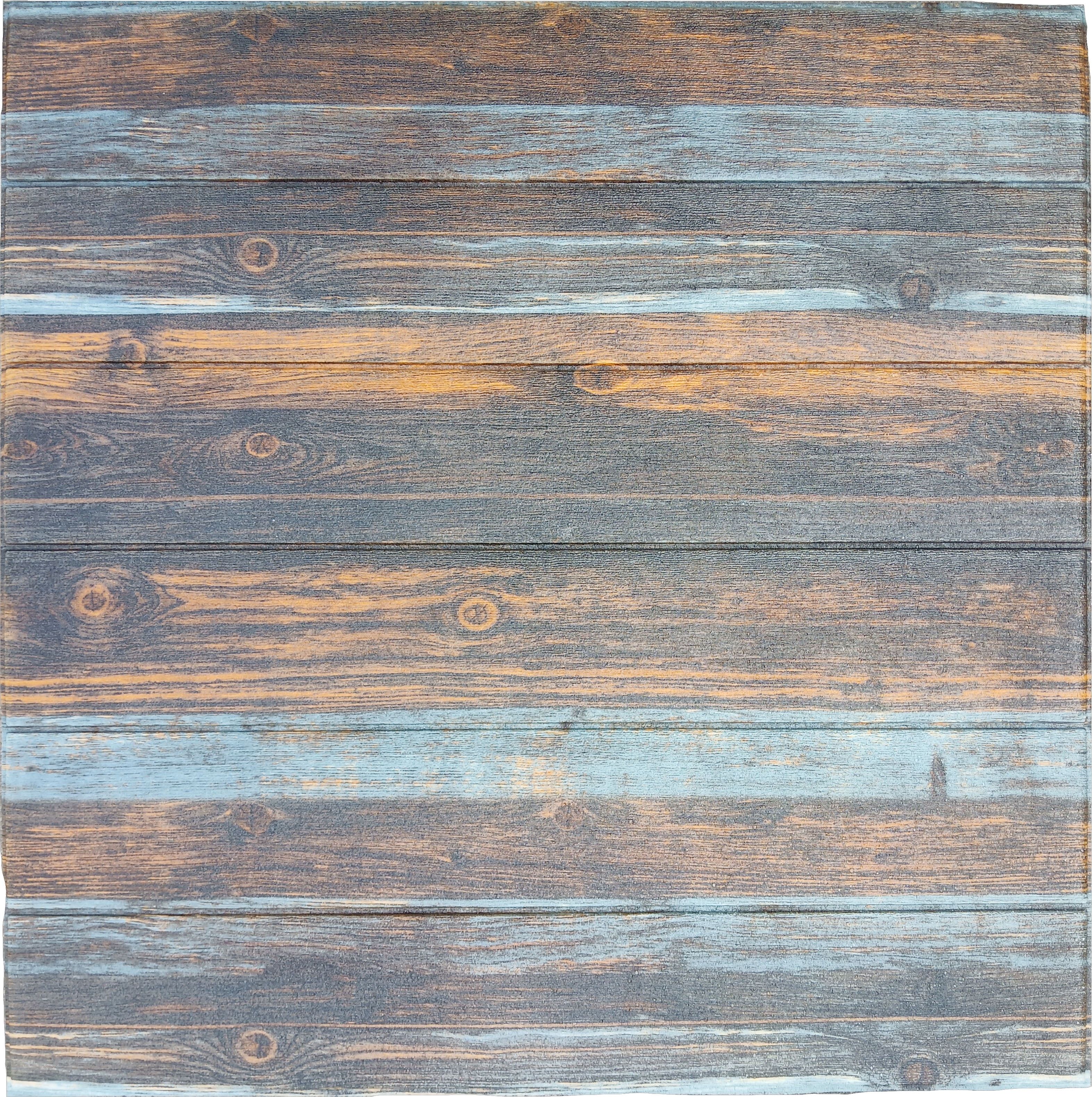 Charcoal and Merigold Blue Faux Wood 3D Peel and Stick Wall Panels