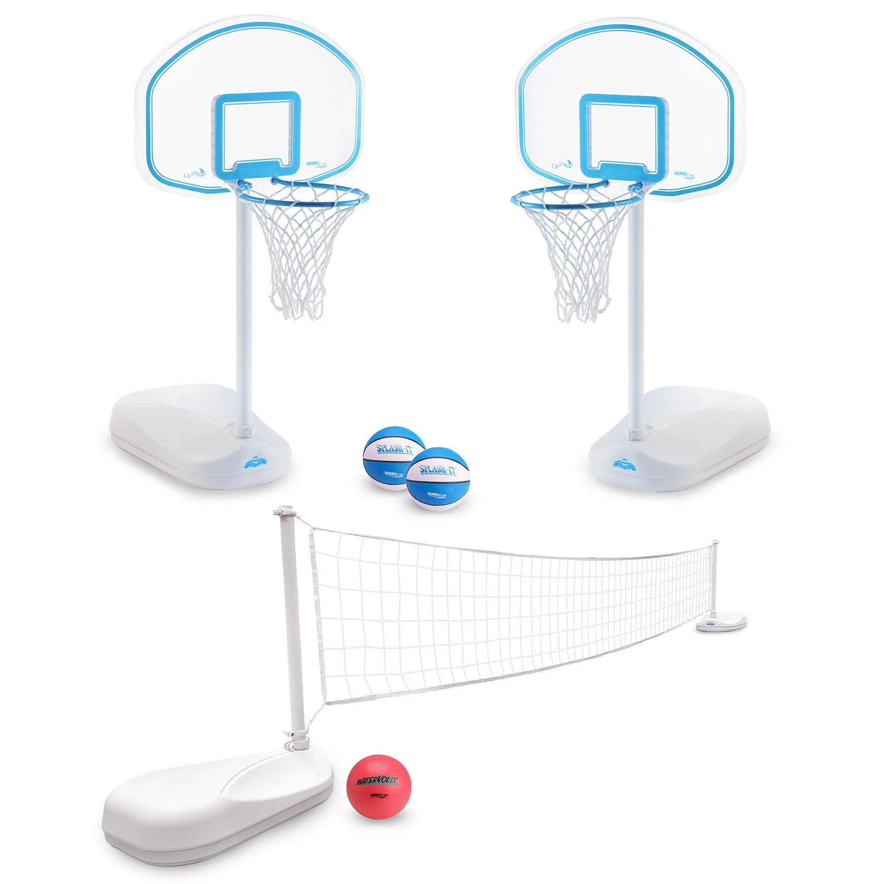 Clear Shot Poolside Basketball and Volleyball Combo Set